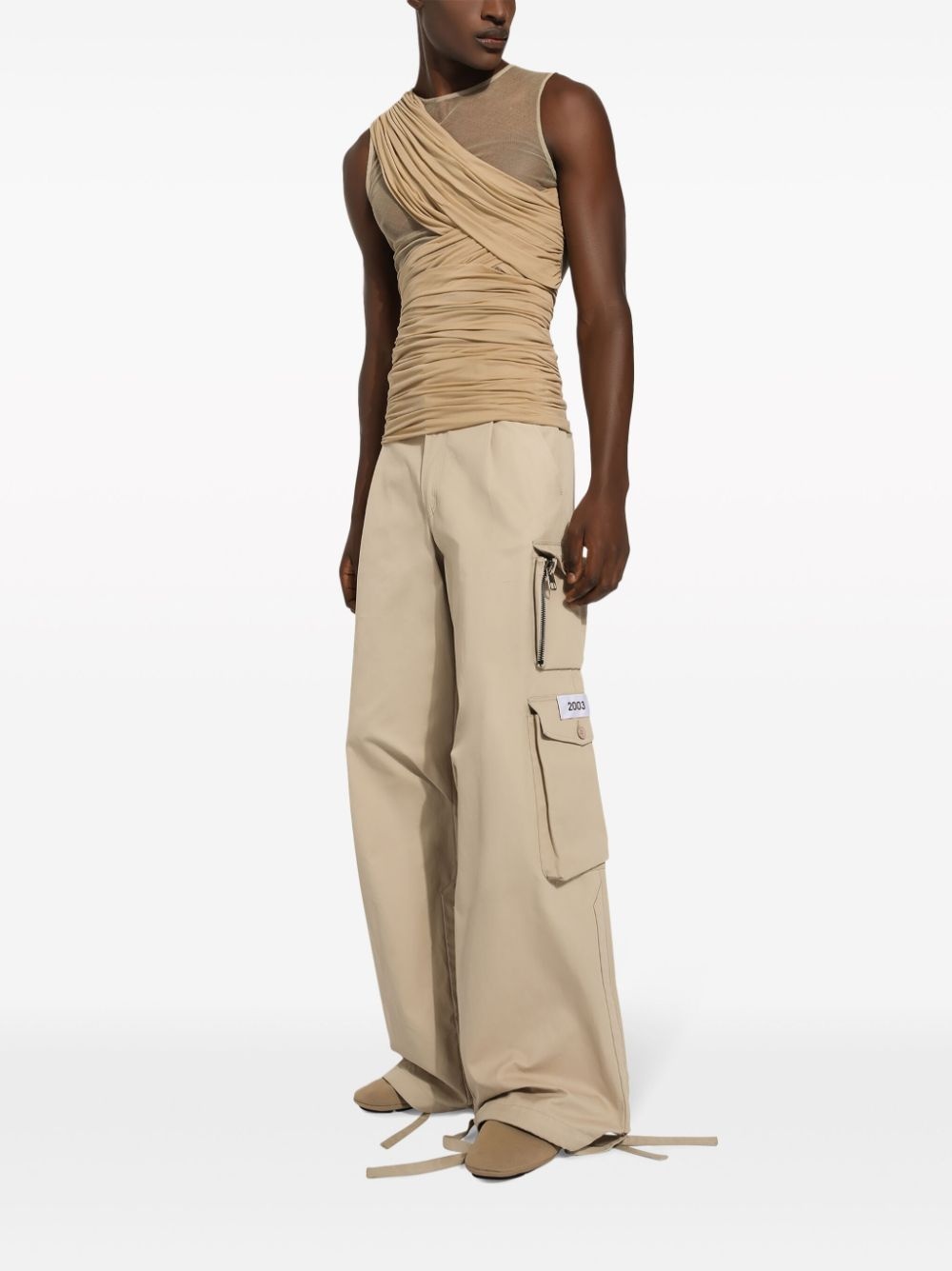 wide-leg cargo pants - 3