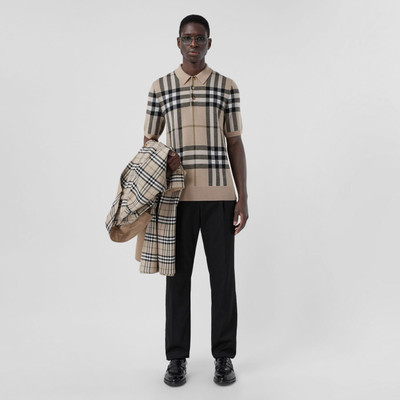 Burberry Check Silk Wool Jacquard Polo Shirt outlook