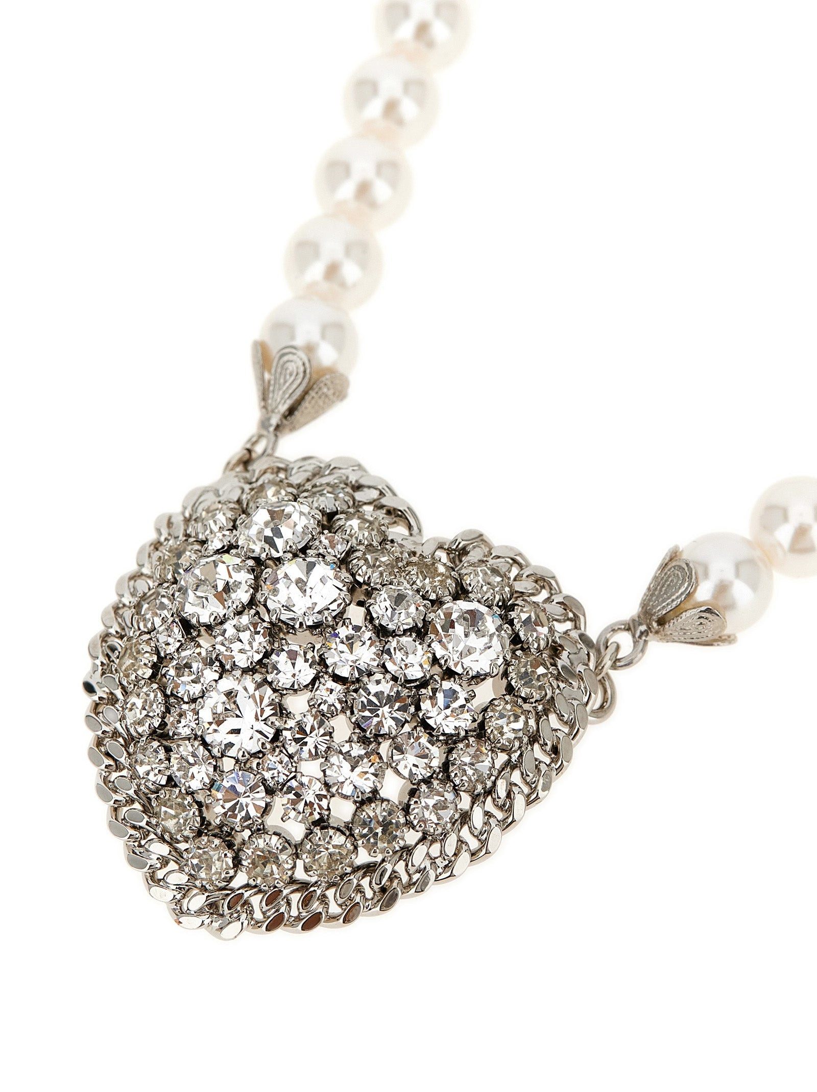 Alessandra Rich Women Pearl Heart Necklace - 2
