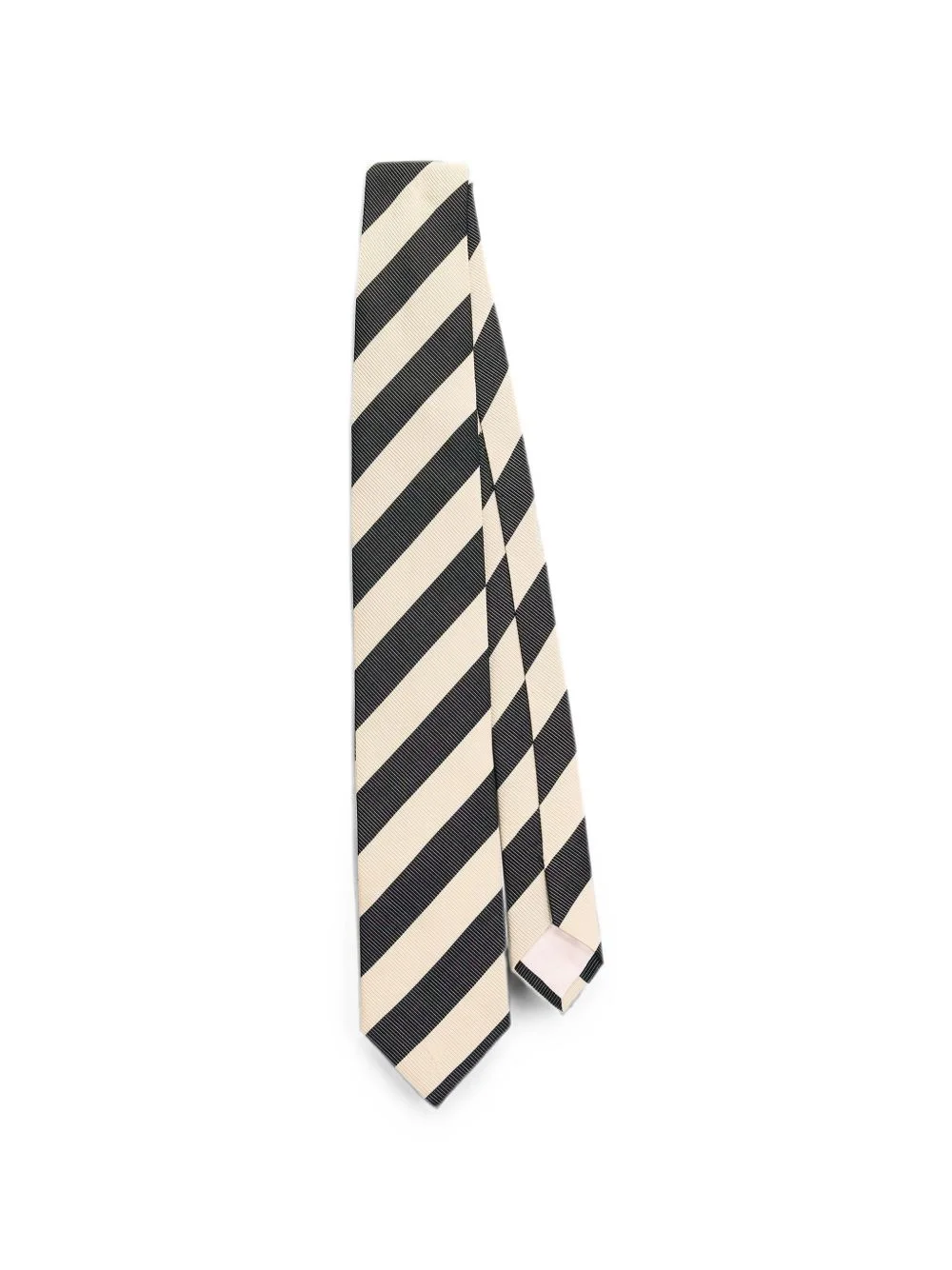 Striped cotton and silk tie - 1