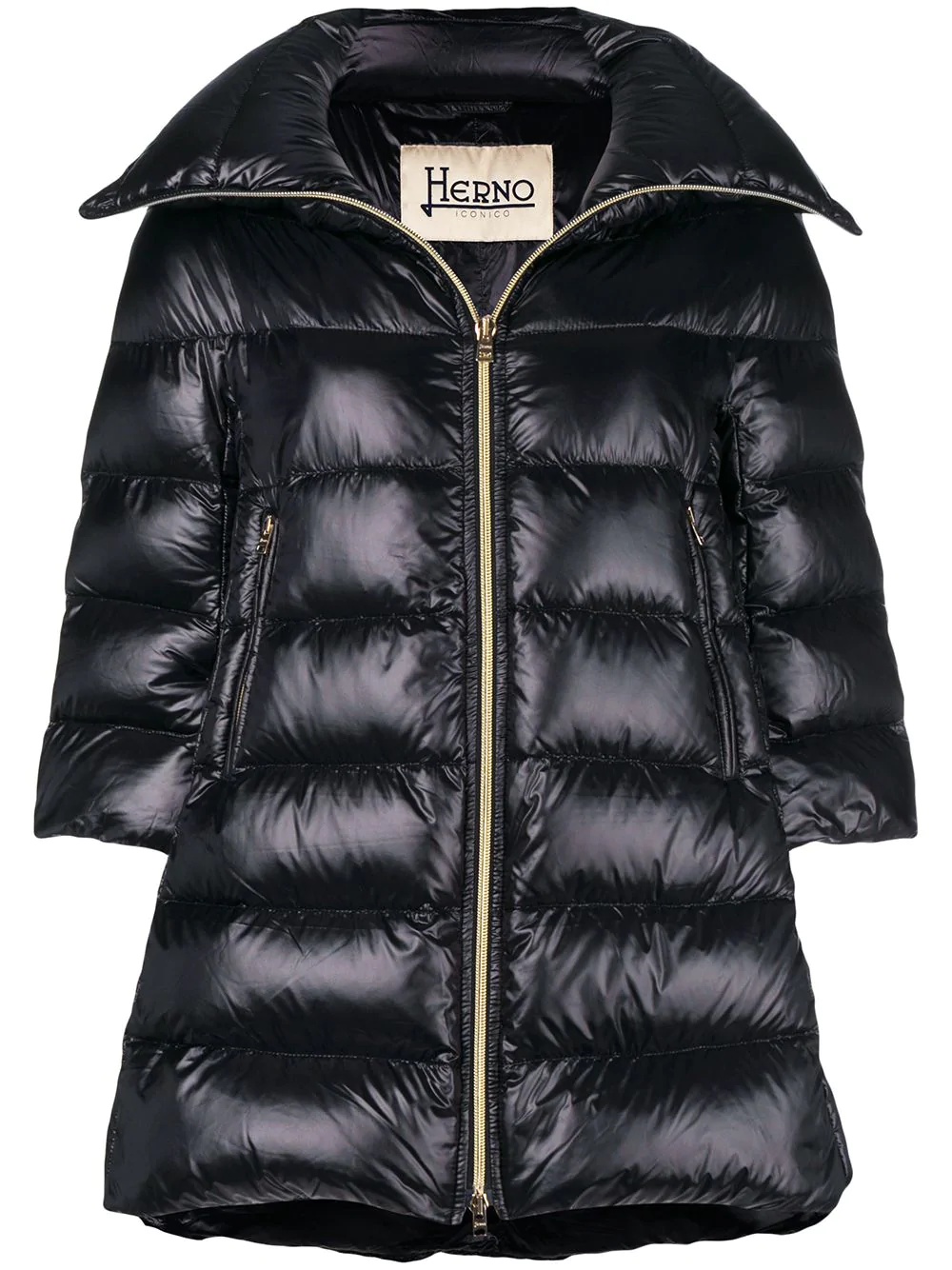 puffer front zipped coat - 1