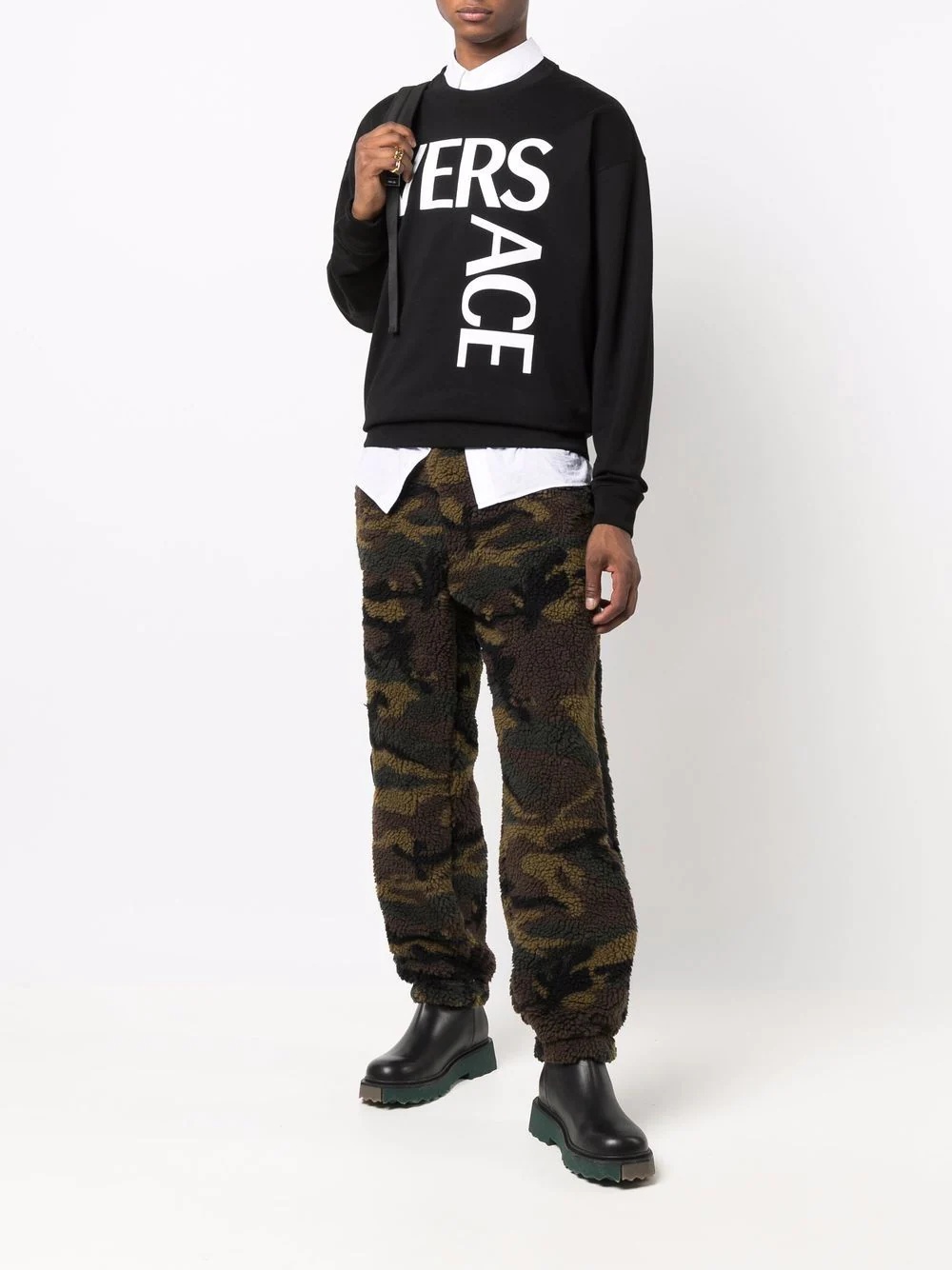 camouflage fleece trousers - 2