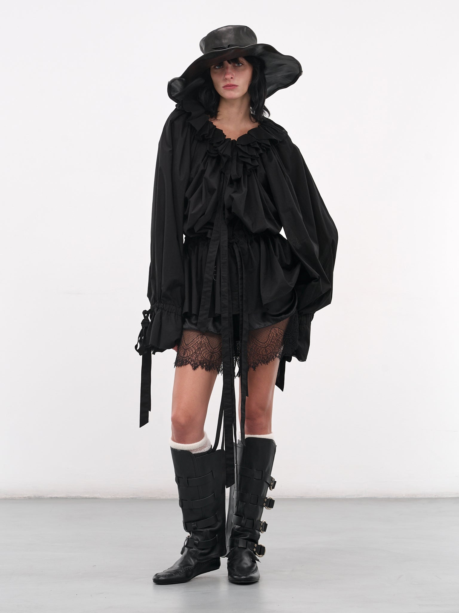 Black Bregje Ruffled Mini Dress - 6