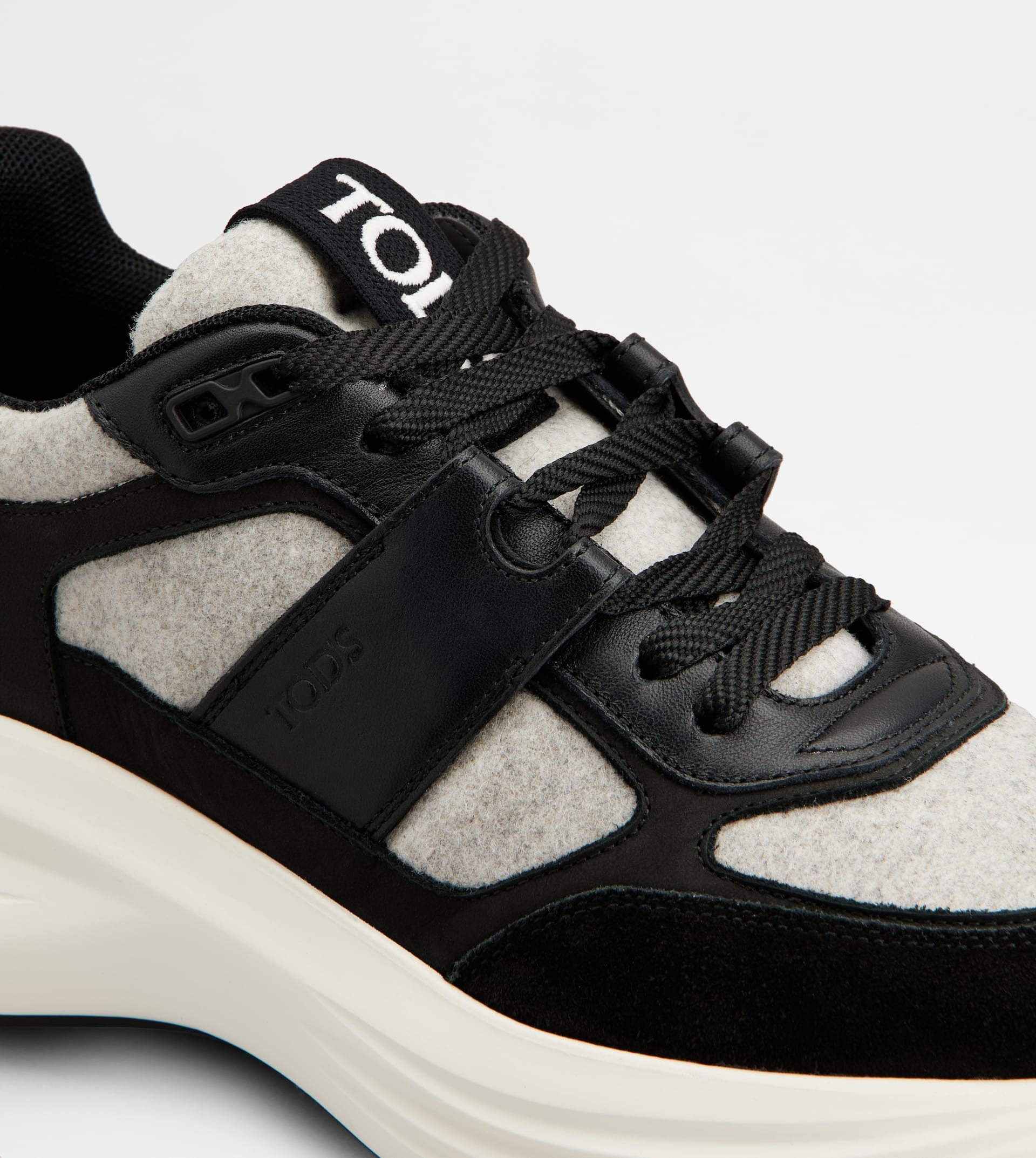 SNEAKERS IN FABRIC AND SUEDE - BLACK, GREY - 5