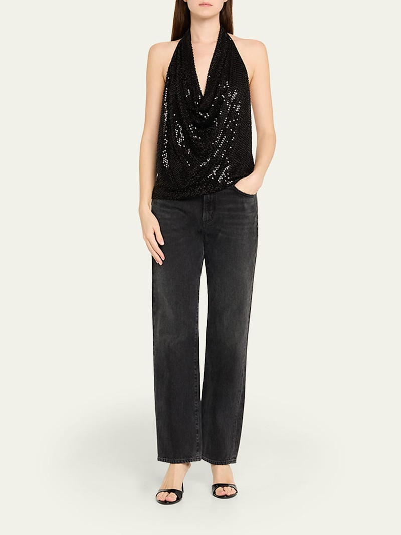 RAMY BROOK Alice Sequined Halter Blouse outlook
