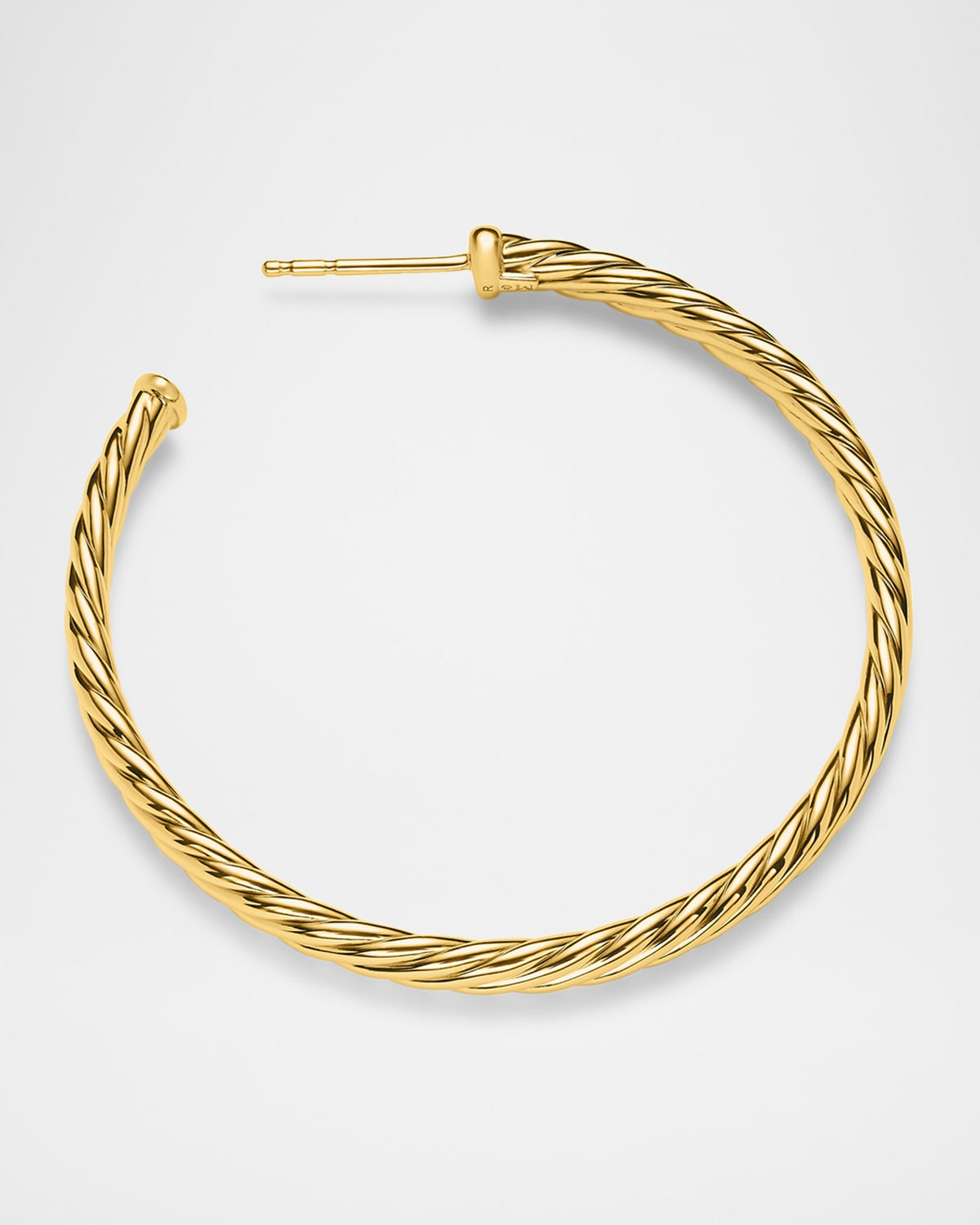 18k Cablespira Hoop Earrings, 1.5" - 3