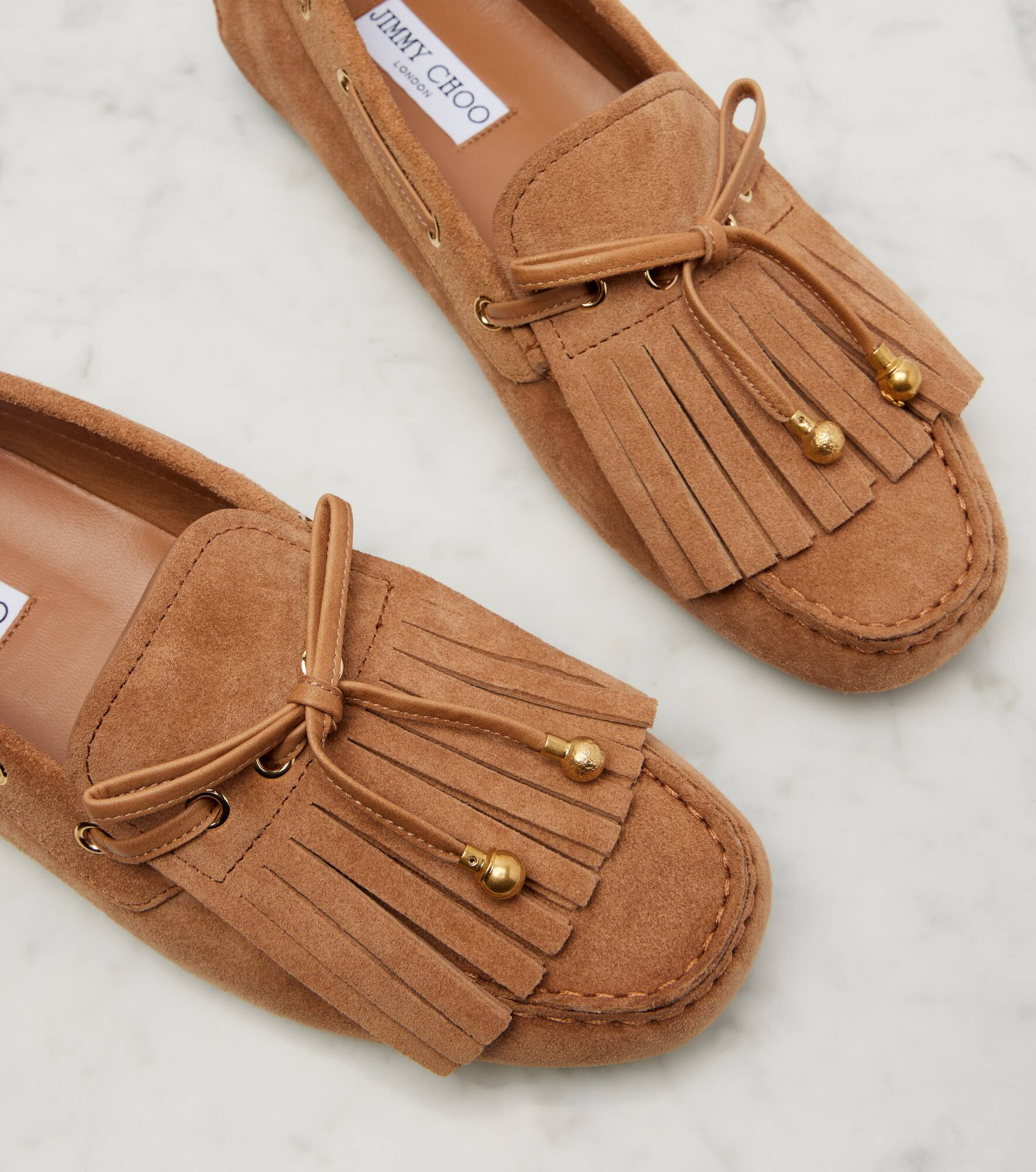 Manon F fringed suede boat shoes - 5