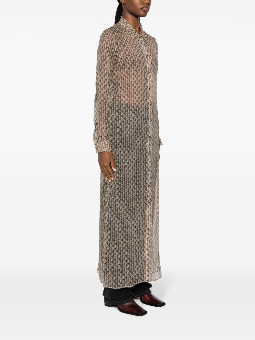 Moon Diamant silk shirt dress - 3