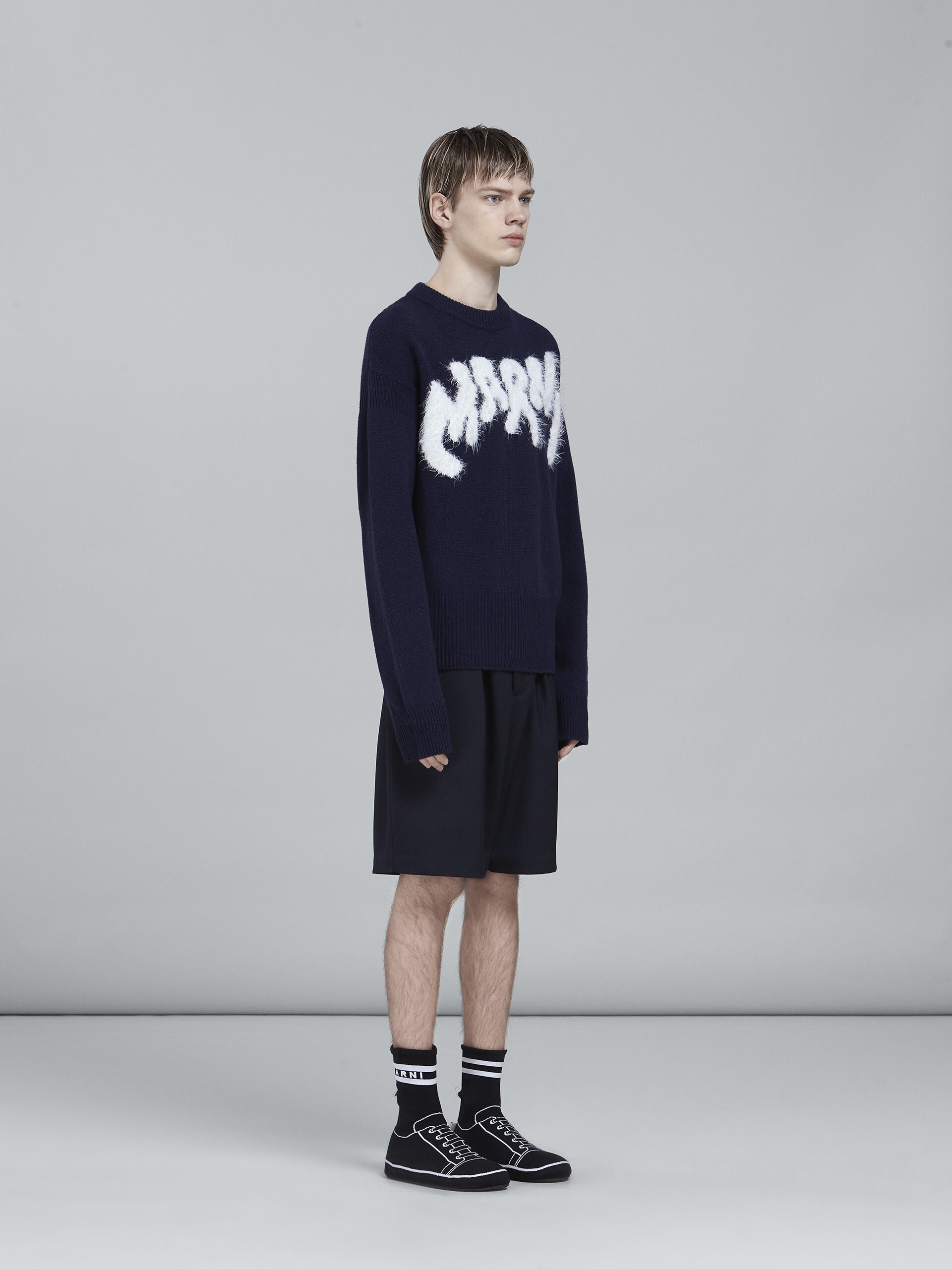 SHETLAND WOOL LOGO CREWNECK SWEATER - 5