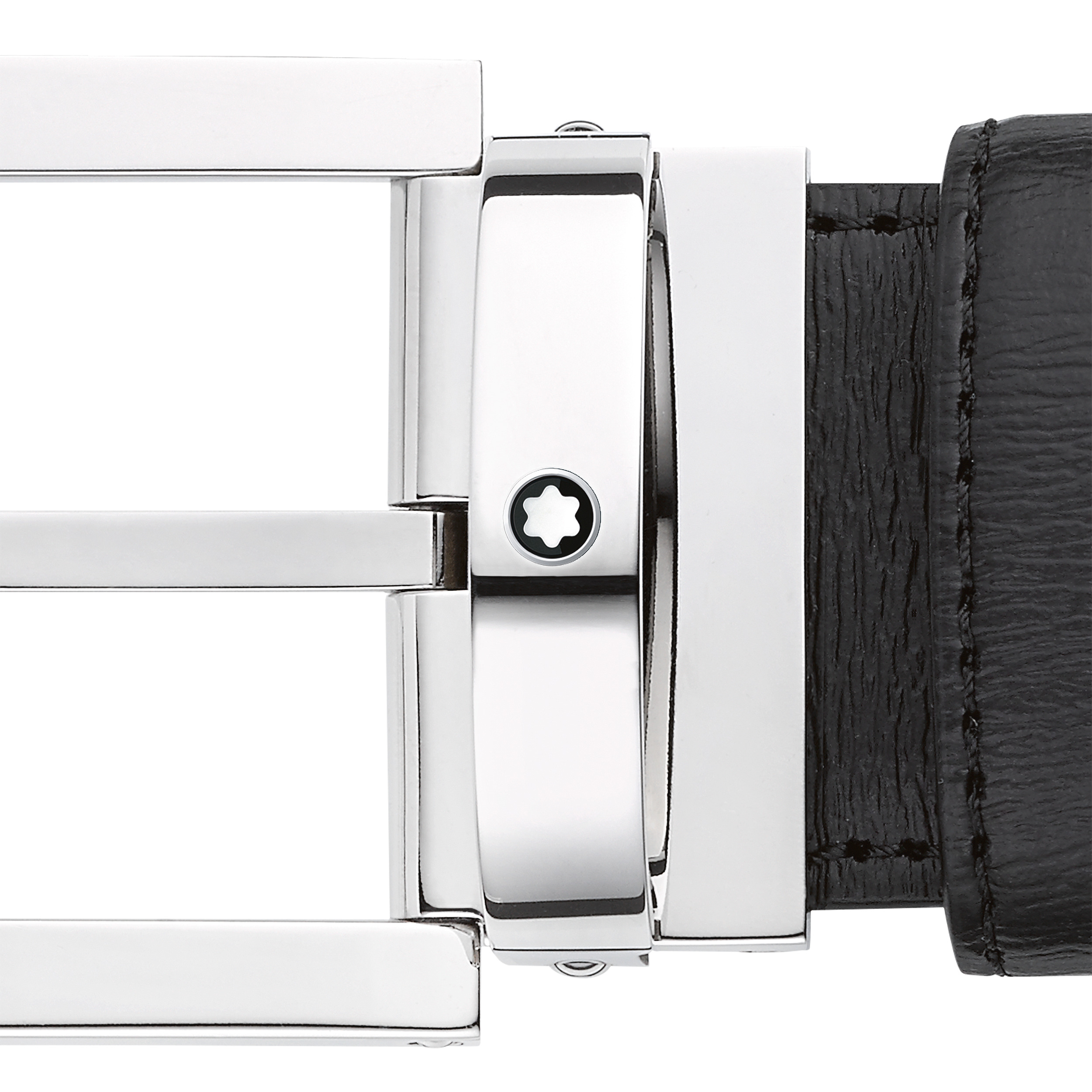 Black 35 mm leather belt - 3