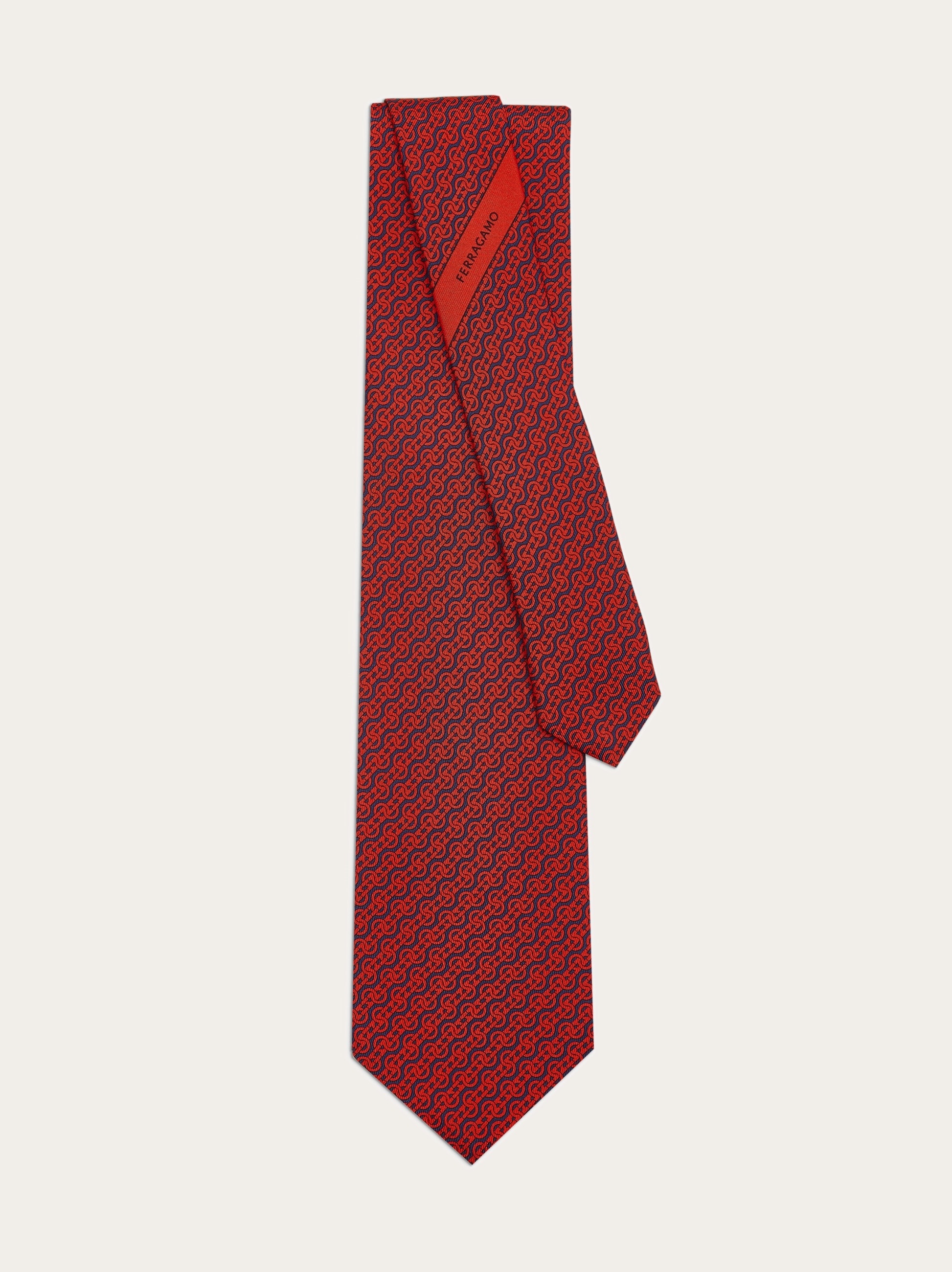 Woven print silk tie - 3