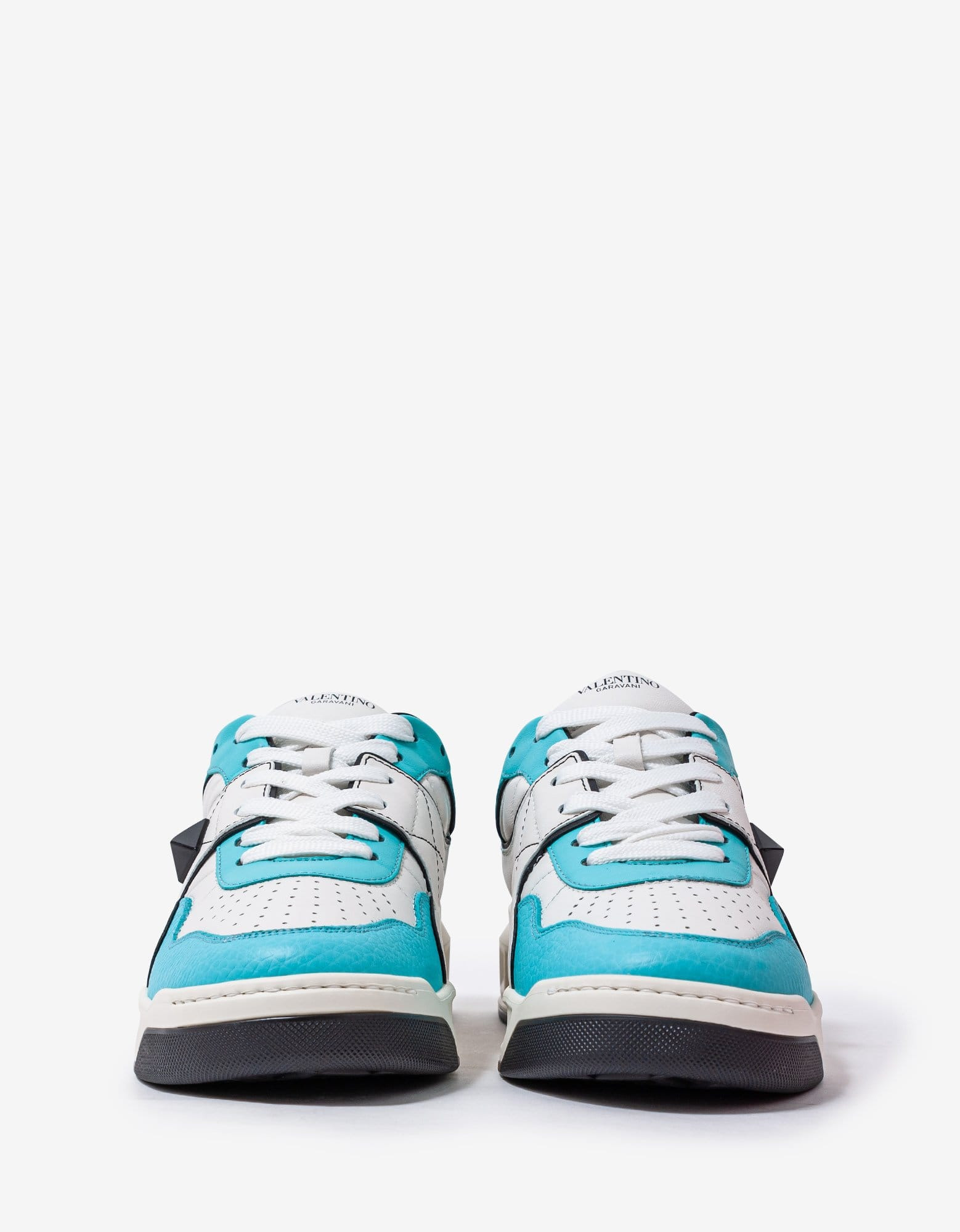 Valentino White & Blue One Stud Trainers - 3