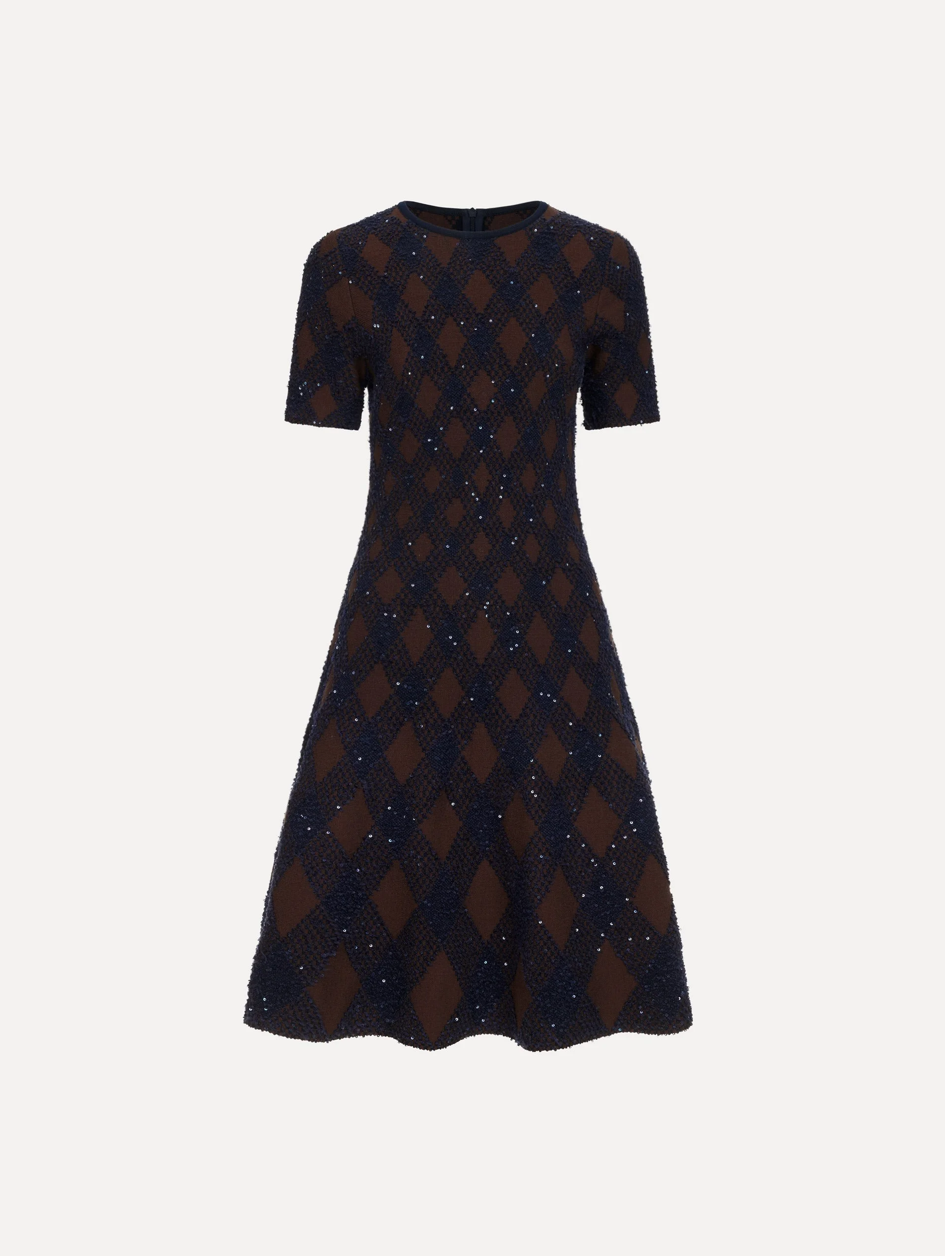 ARGYLE KNIT DRESS - 1