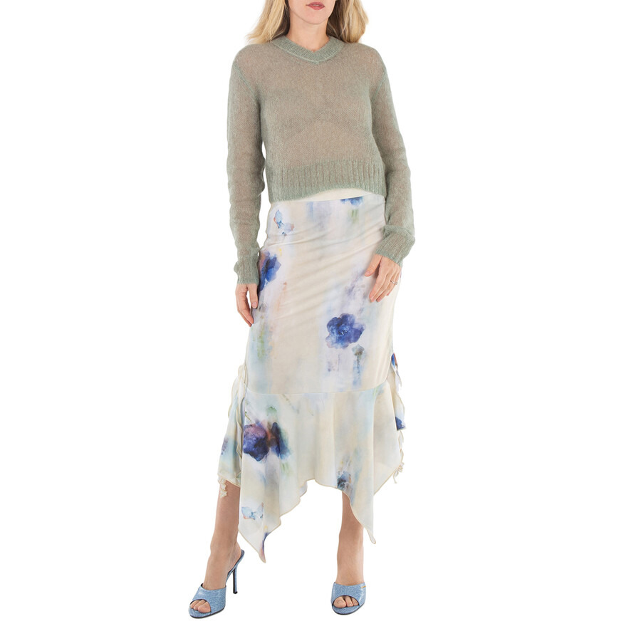 Acne Studios Enola Floral Asymmetric Midi Skirt - 6