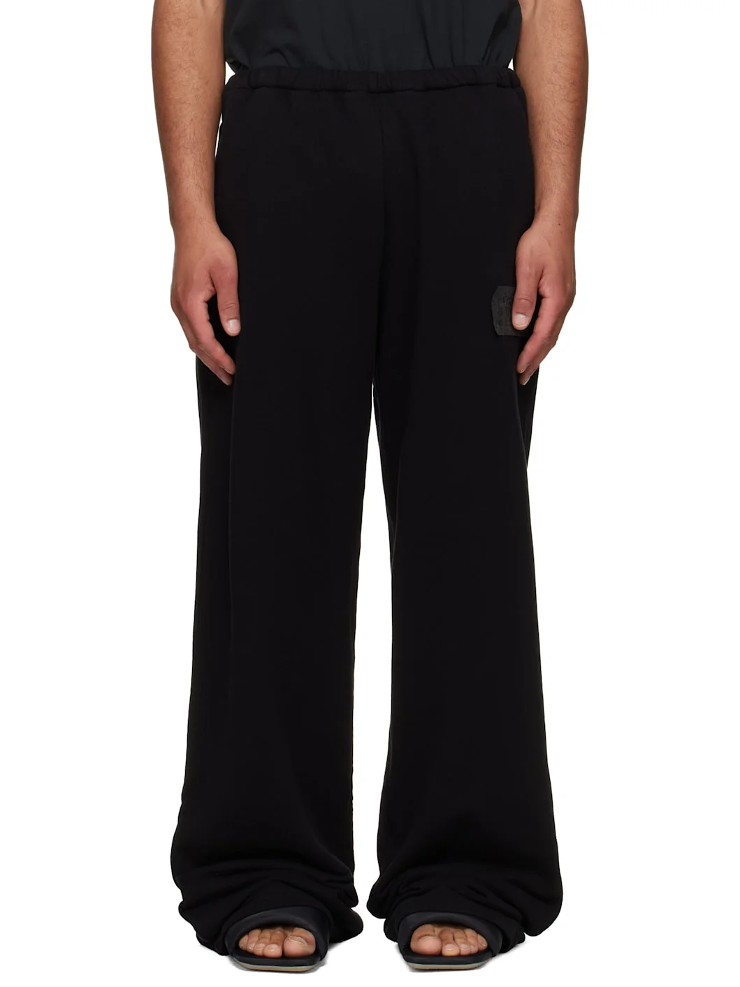 Black Logo Patch Sweatpants - 1