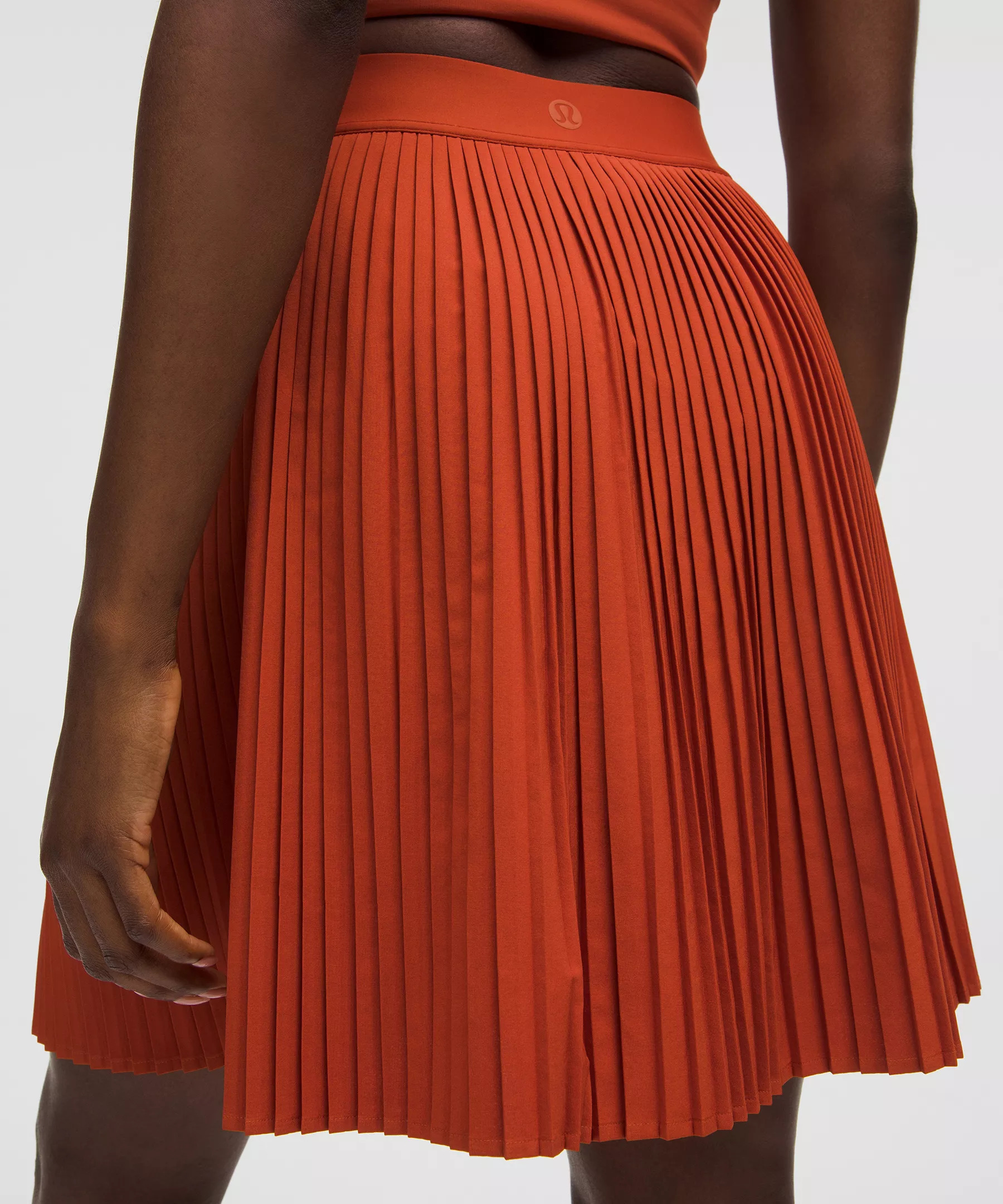 Pleated High-Rise Knee-Length Tennis Skirt - 5