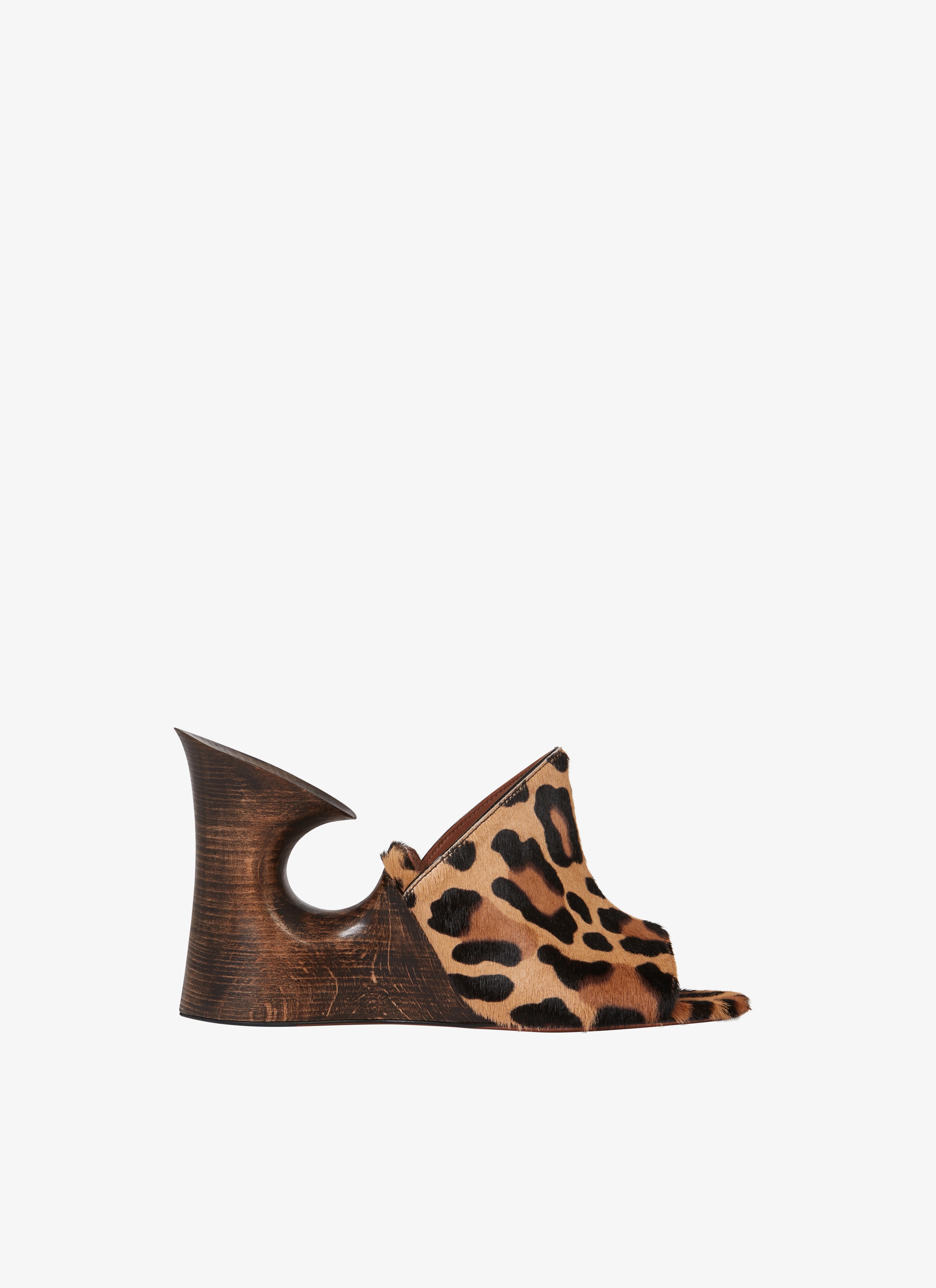 LA SCULPTURE MULES IN CALFSKIN & WOOD - 1