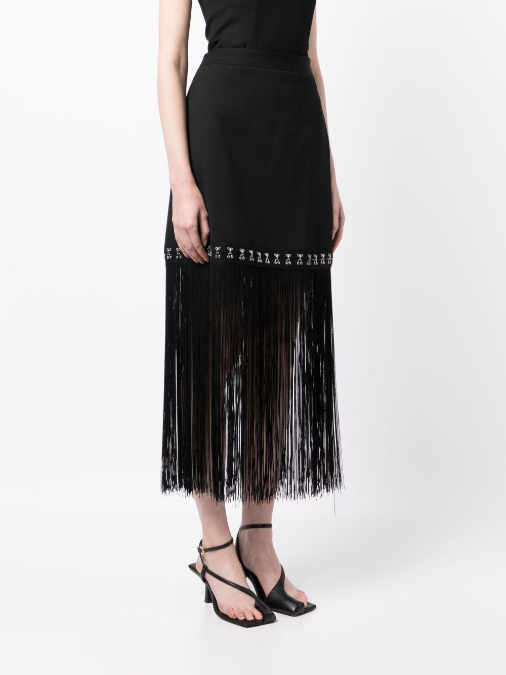 high-waisted fringed skirt - 3