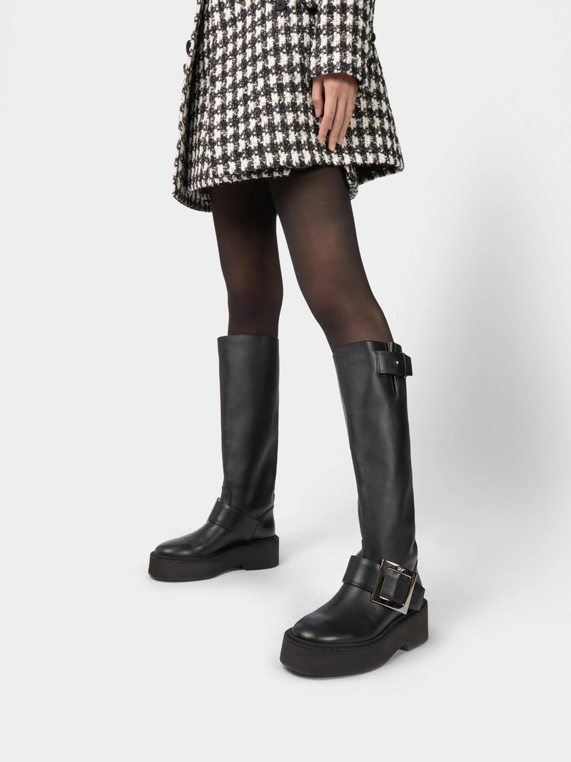 Roger Vivier Viv' Rangers Biker Boots in leather outlook