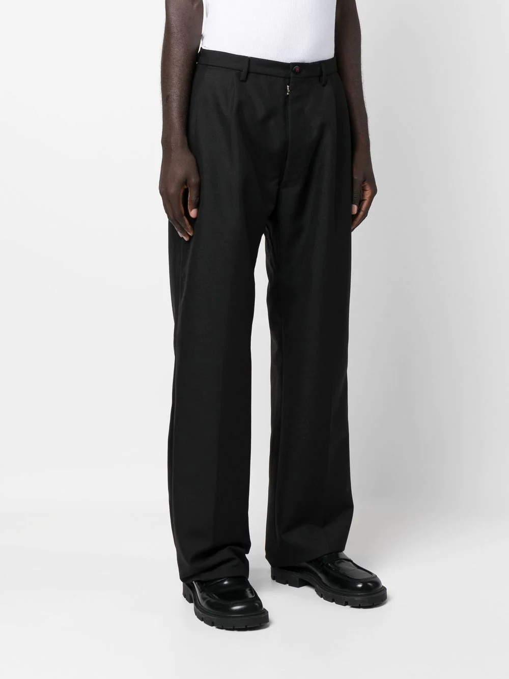 high-waisted straight-leg cut trousers - 4