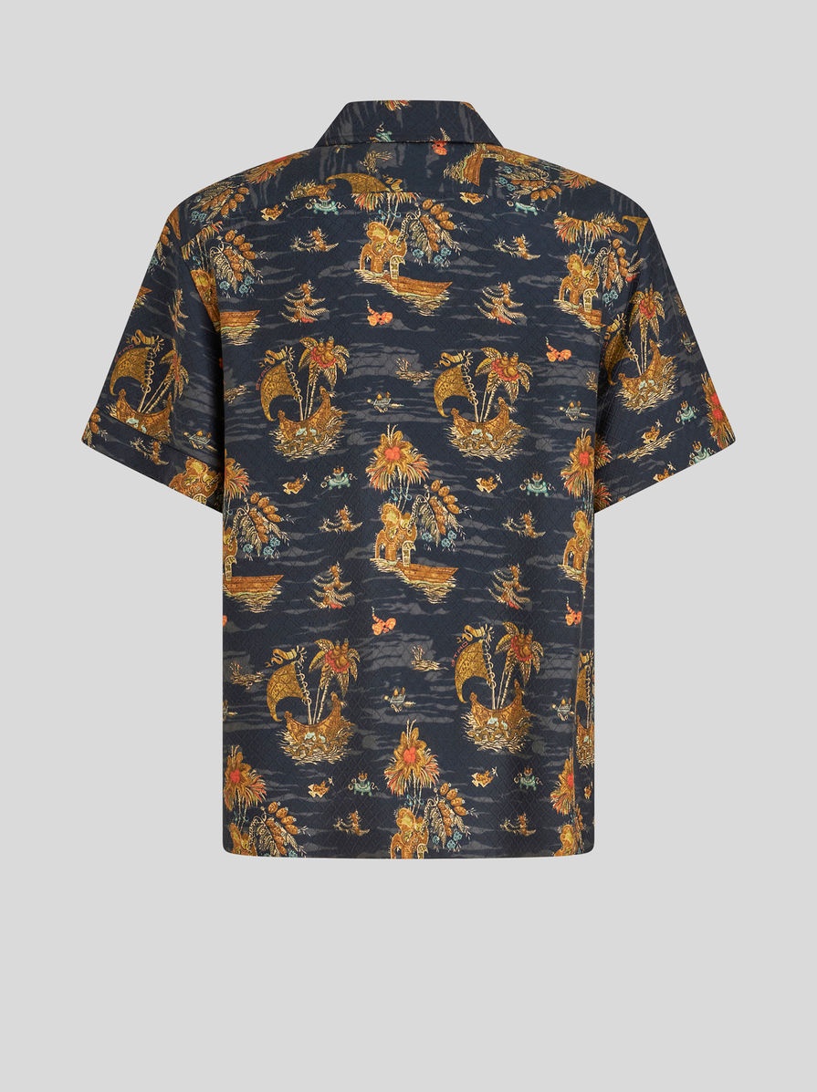 Printed Silk Bowling Shirt