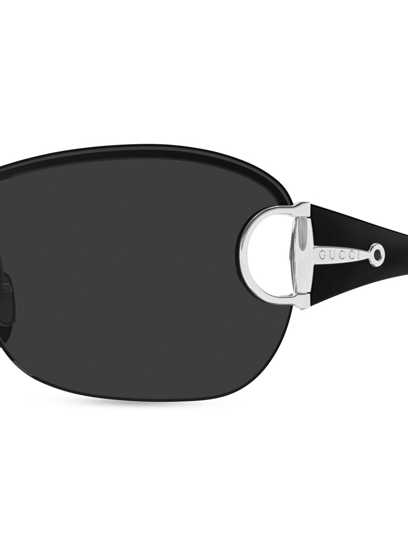 Men's Rimless Mask Sunglasses - Silver Black 3