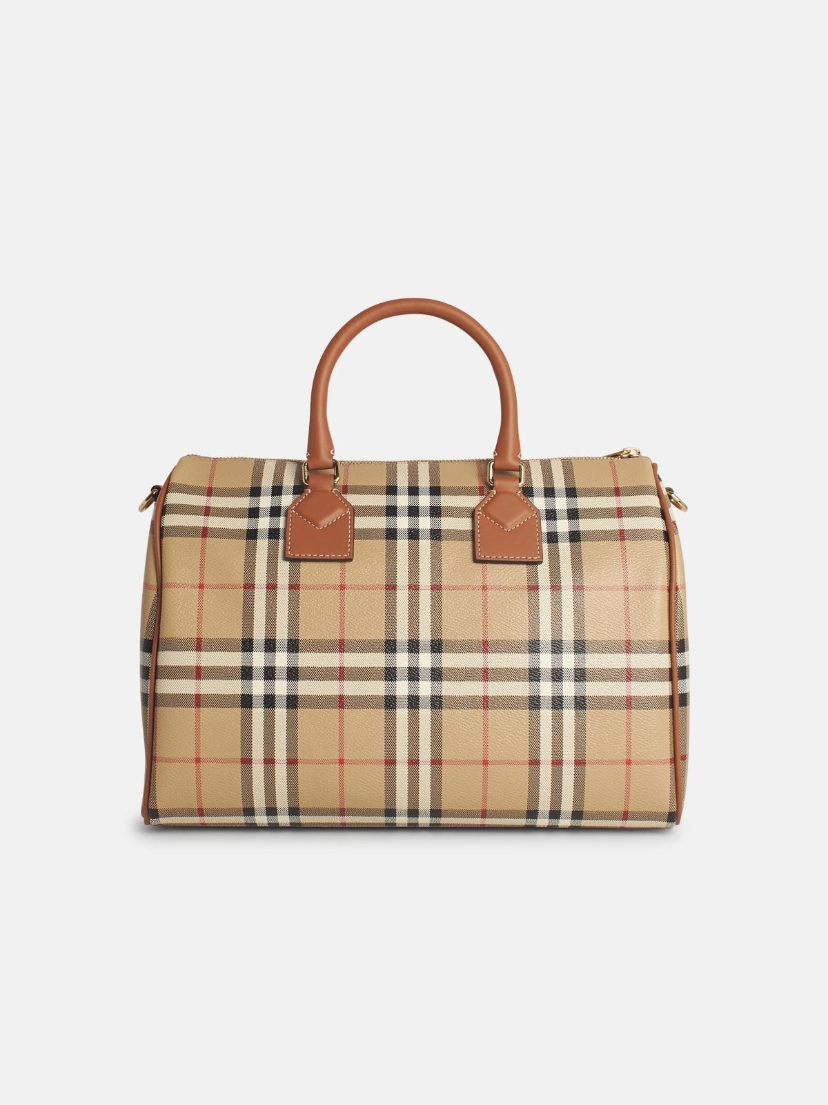 'BOWLING' BEIGE LEATHER BAG - 3