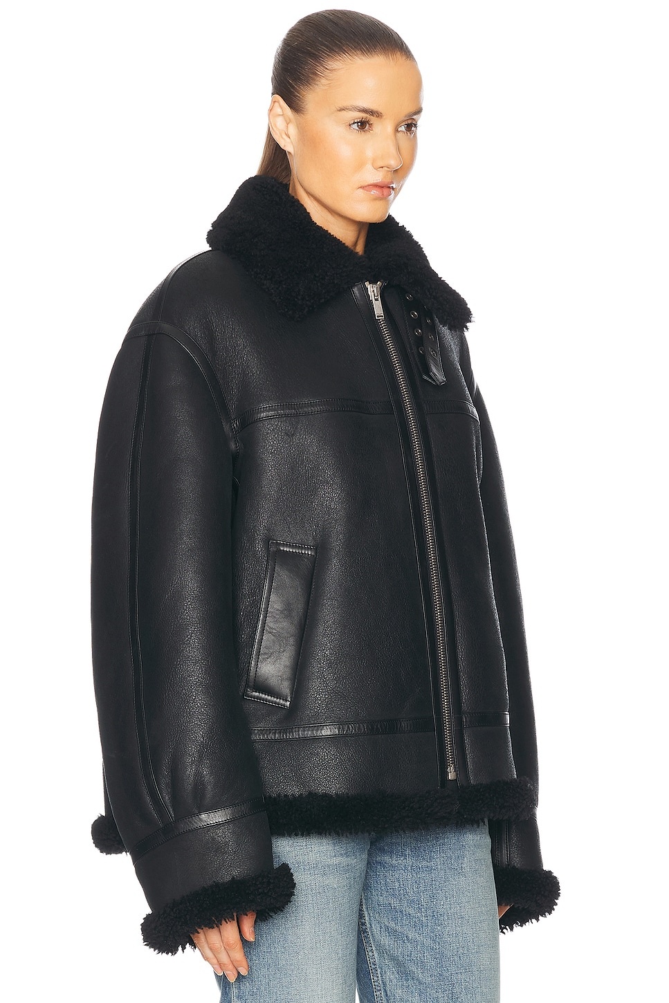Leather Bomber Jacket - 3