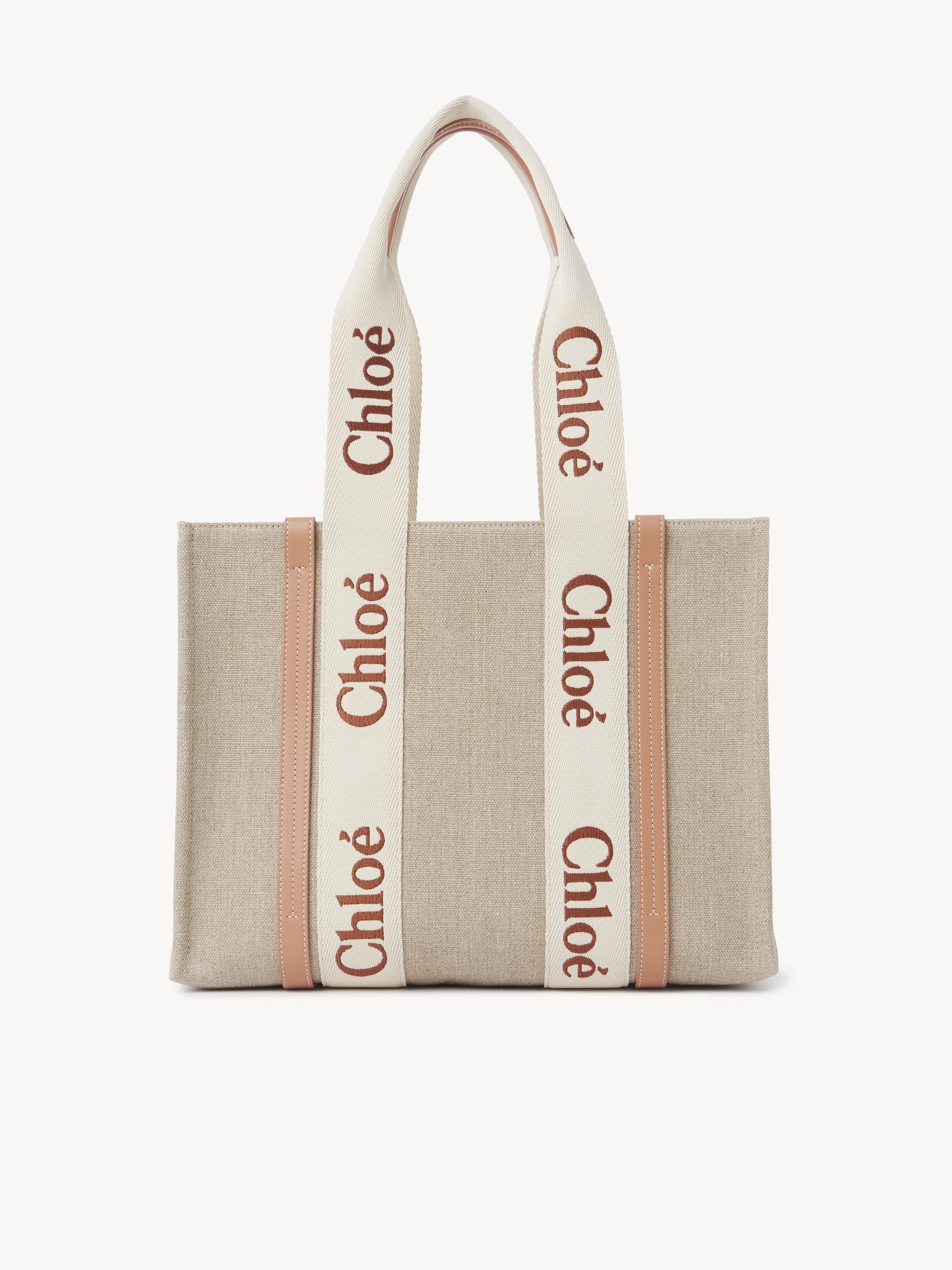 WOODY TOTE BAG IN LINEN - 4
