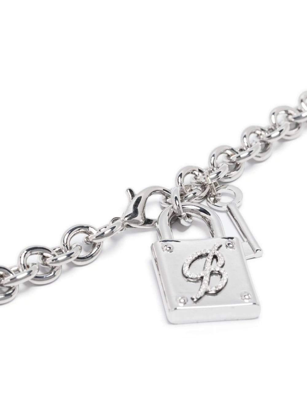 padlock-detail polished-finish necklace - 3