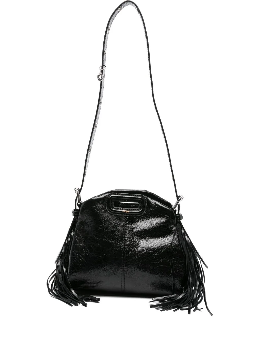 cracked-leather fringe tote bag - 1