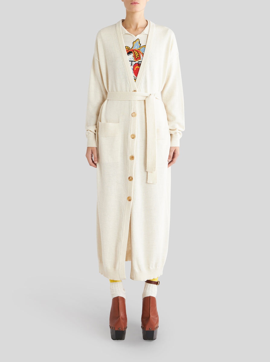 LONG CARDIGAN WITH INTARSIA - 2