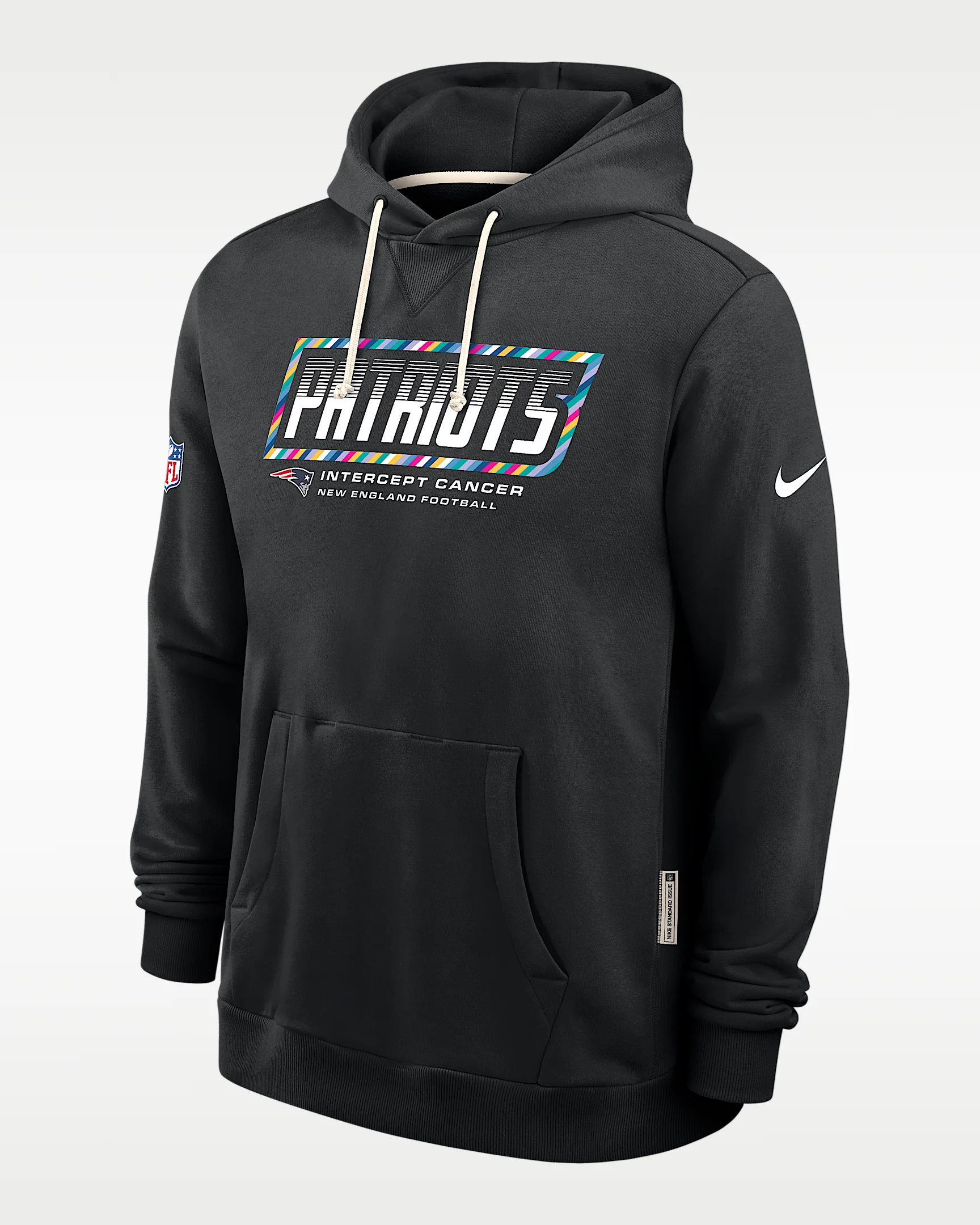 New England Patriots Crucial Catch Sideline Standard Issue Men's Nike Dri-FIT NFL Pullover Hoodie - 1