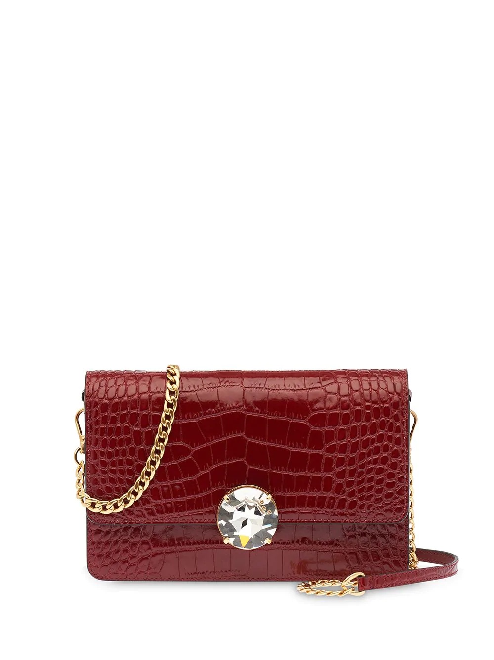 crocodile embossed shoulder bag - 1