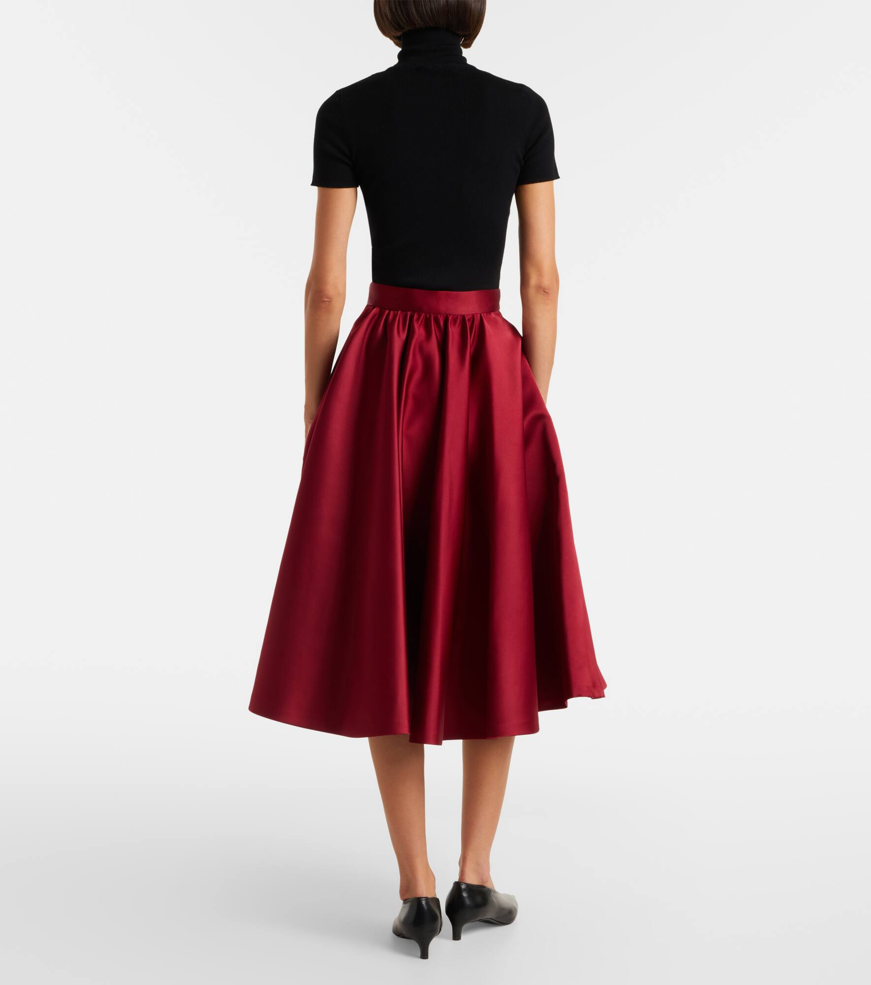Farneto duchess satin midi skirt - 3