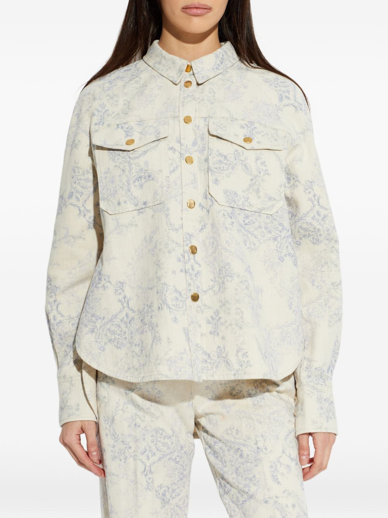 floral-print front-pockets shirt 3
