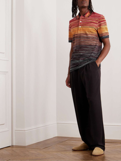 Missoni Striped Space-Dyed Cotton-Piqué Polo Shirt outlook