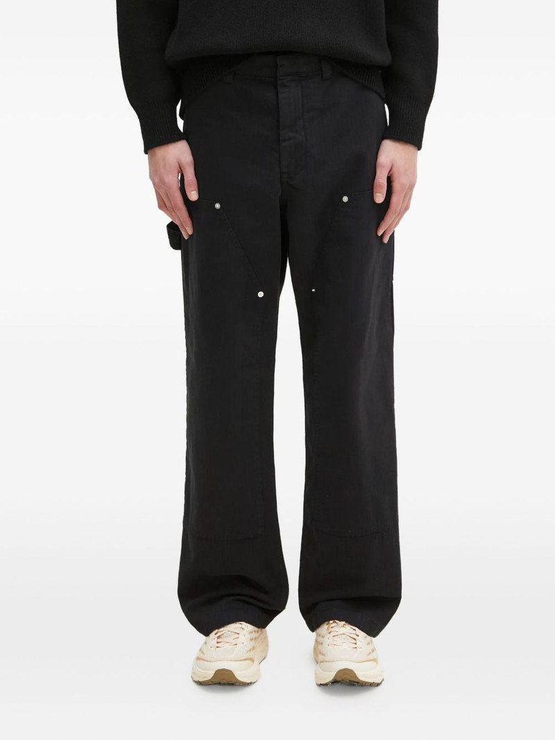rivet-detail straight trousers 1