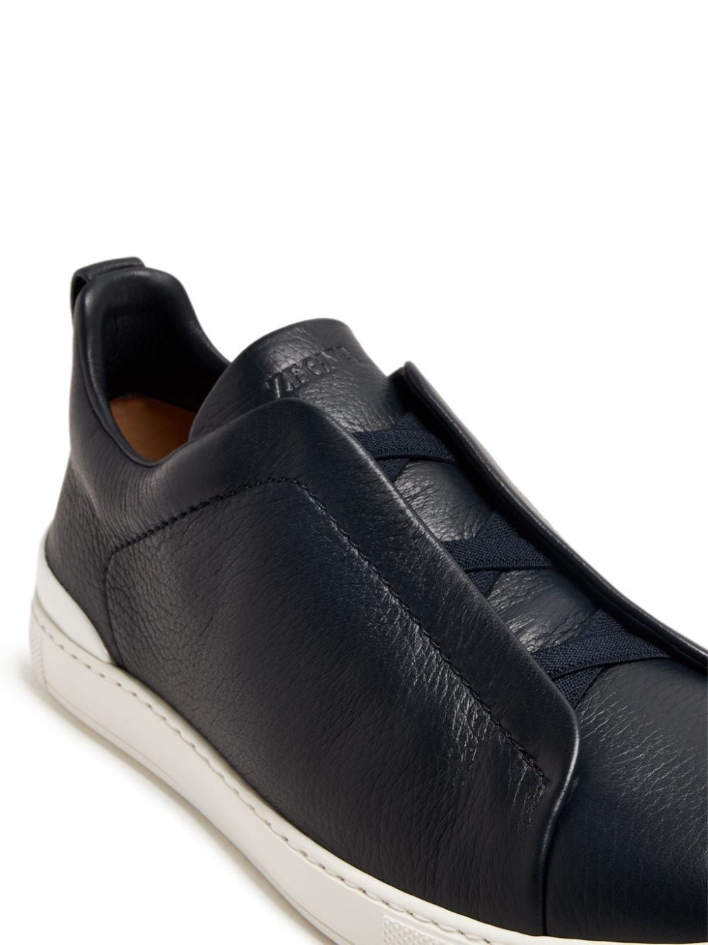 low-top leather sneakers - 2