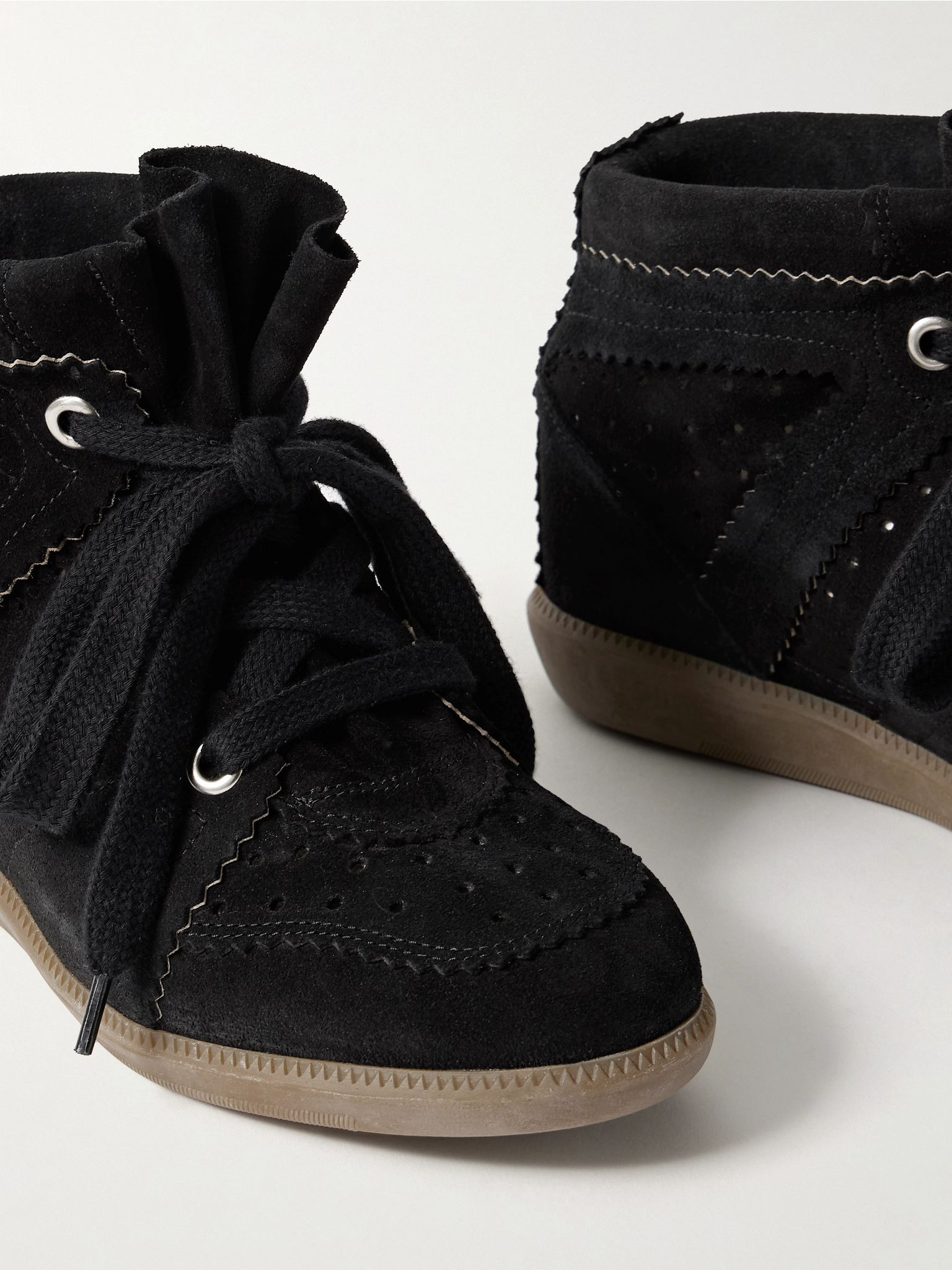 Bobby suede wedge sneakers Black - 4