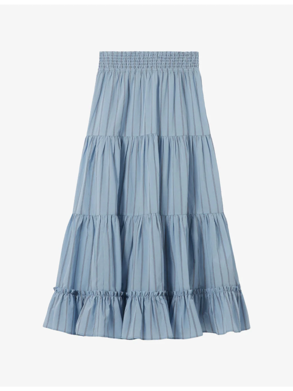 Striped Tiered Modal-Blend Maxi Skirt - 1