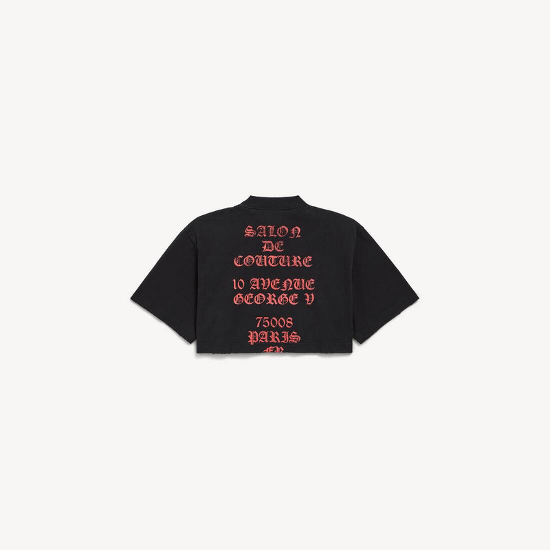 BALENCIAGA Women's Balenciaga Sacré Cœur Cropped T-shirt in Black outlook
