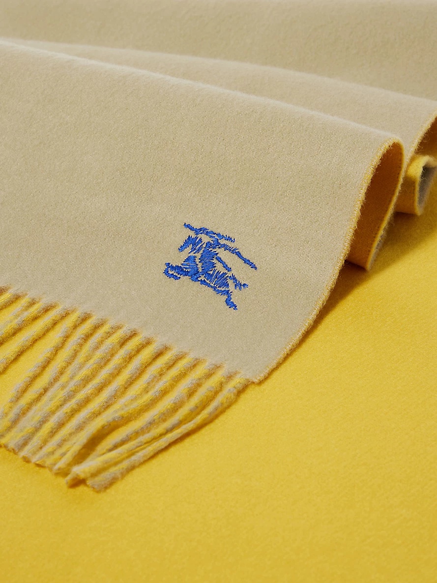 Knight fringed-edge cashmere scarf - 2