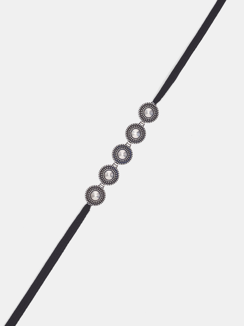 Ann Demeulemeester Black Ive Stud Braided Bracelet outlook