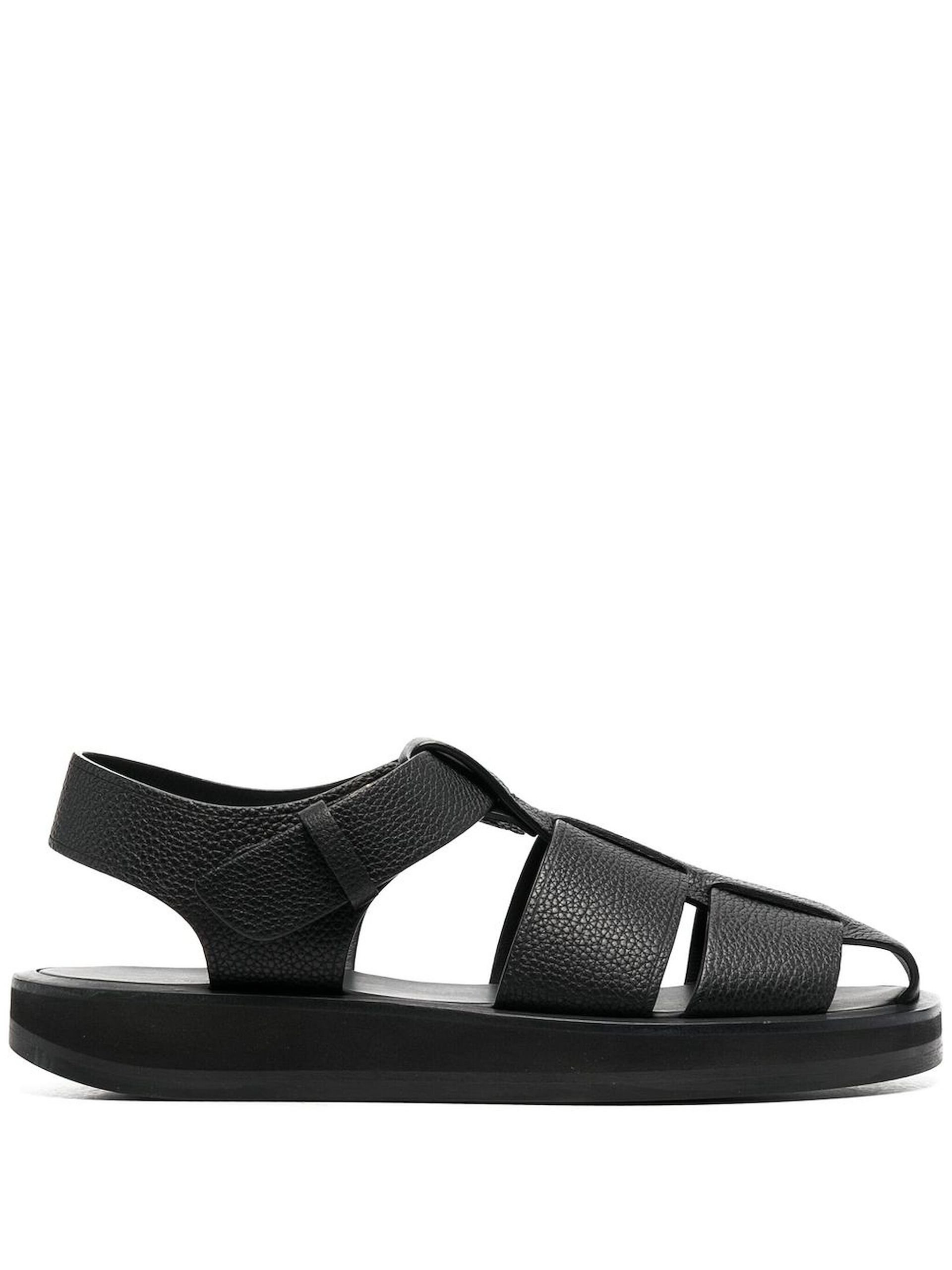 black Fisherman leather sandals - 1