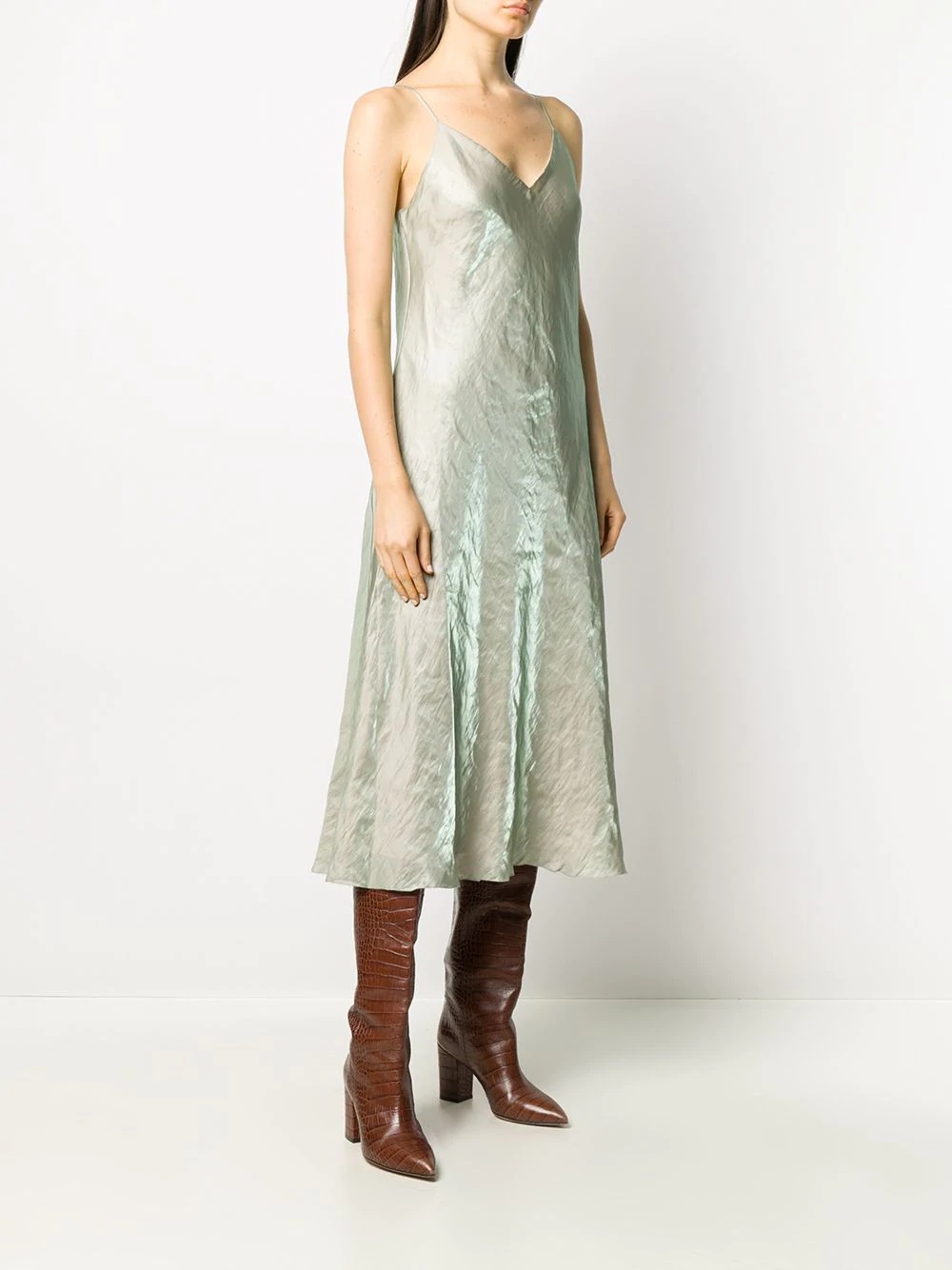 iridescent crinkled slip dress - 3