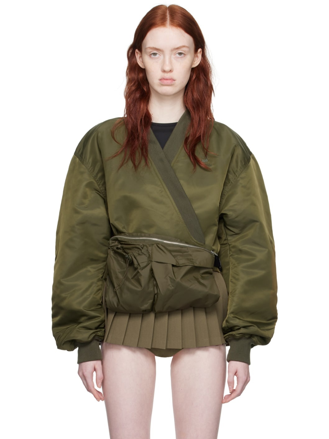 pushBUTTON Khaki Hipsack Bomber Jacket | REVERSIBLE