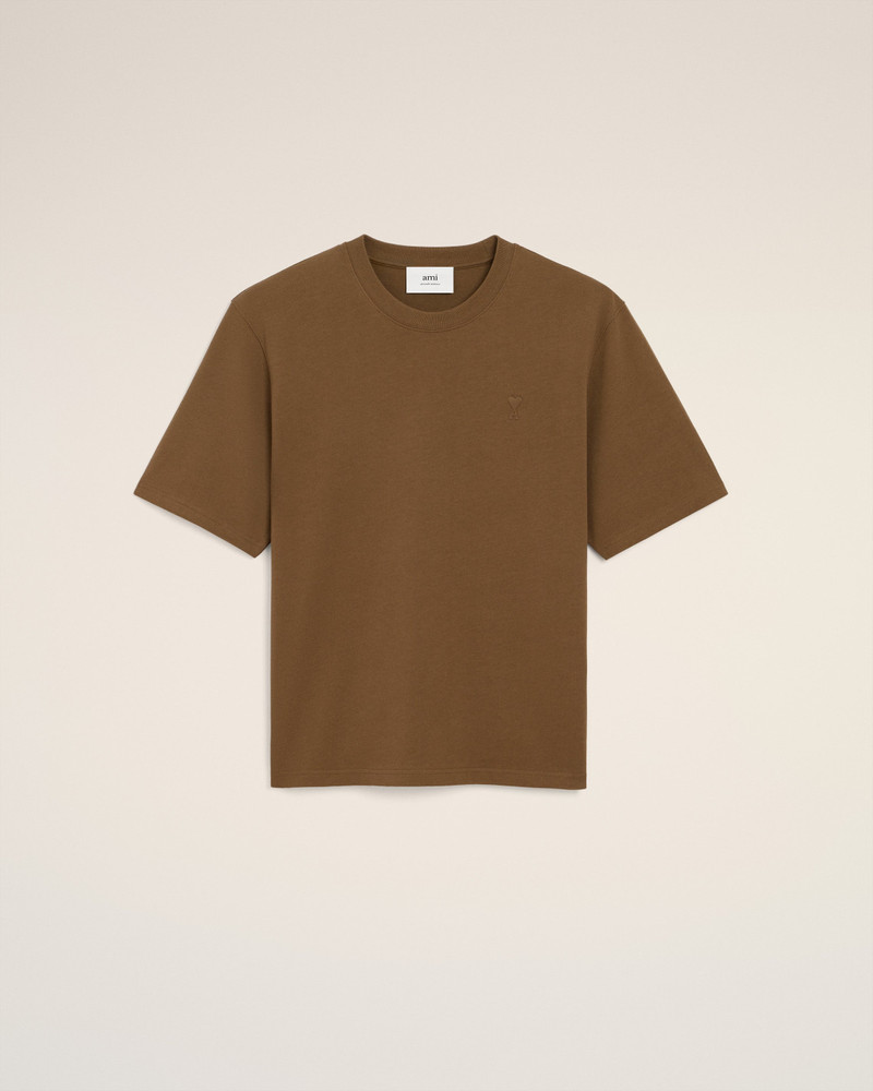 BROWN COTTON AMI DE COEUR T-SHIRT 1