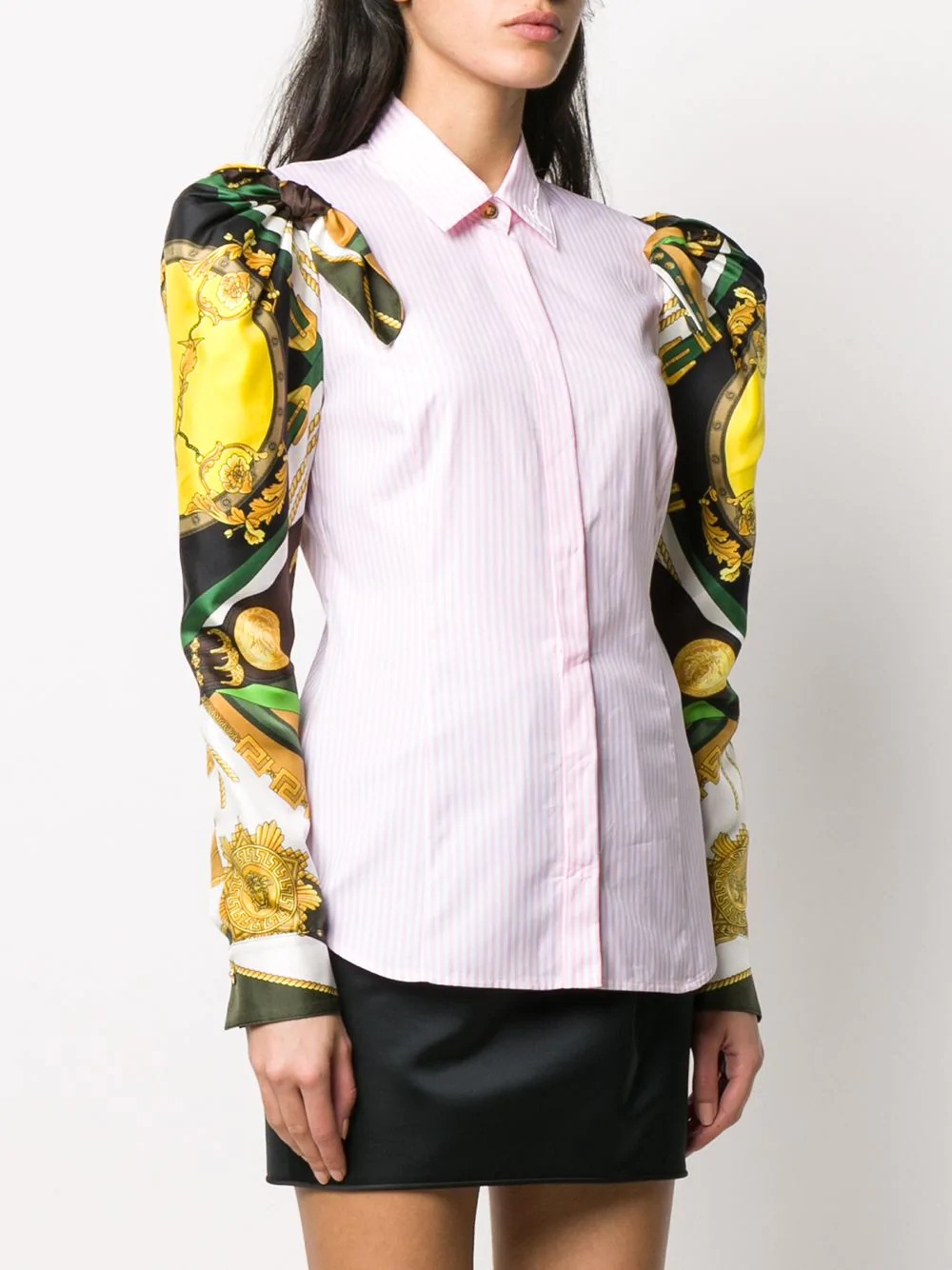 baroque sleeves striped shirt - 3