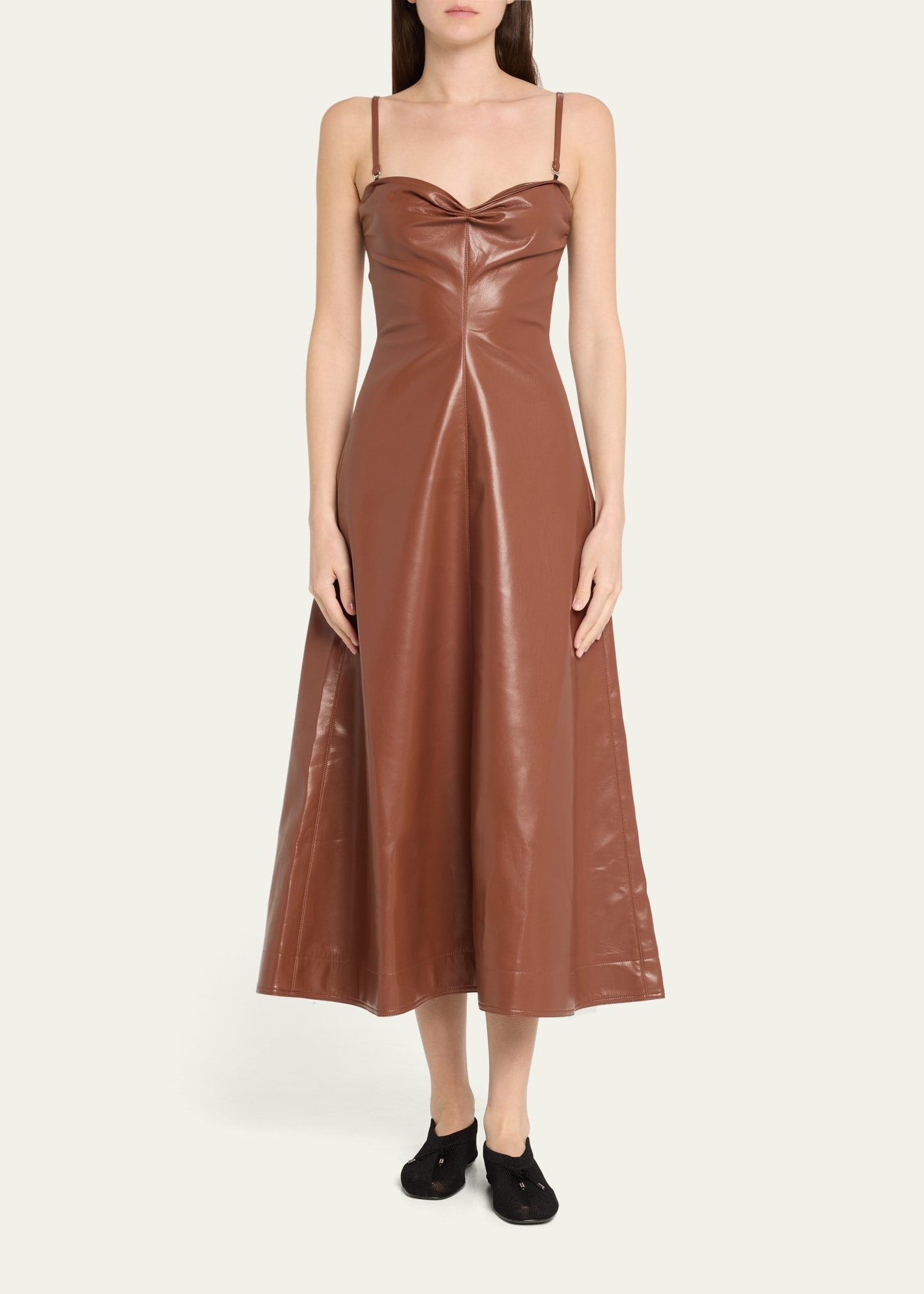 Iwona Alt-Leather Midi Dress - 2
